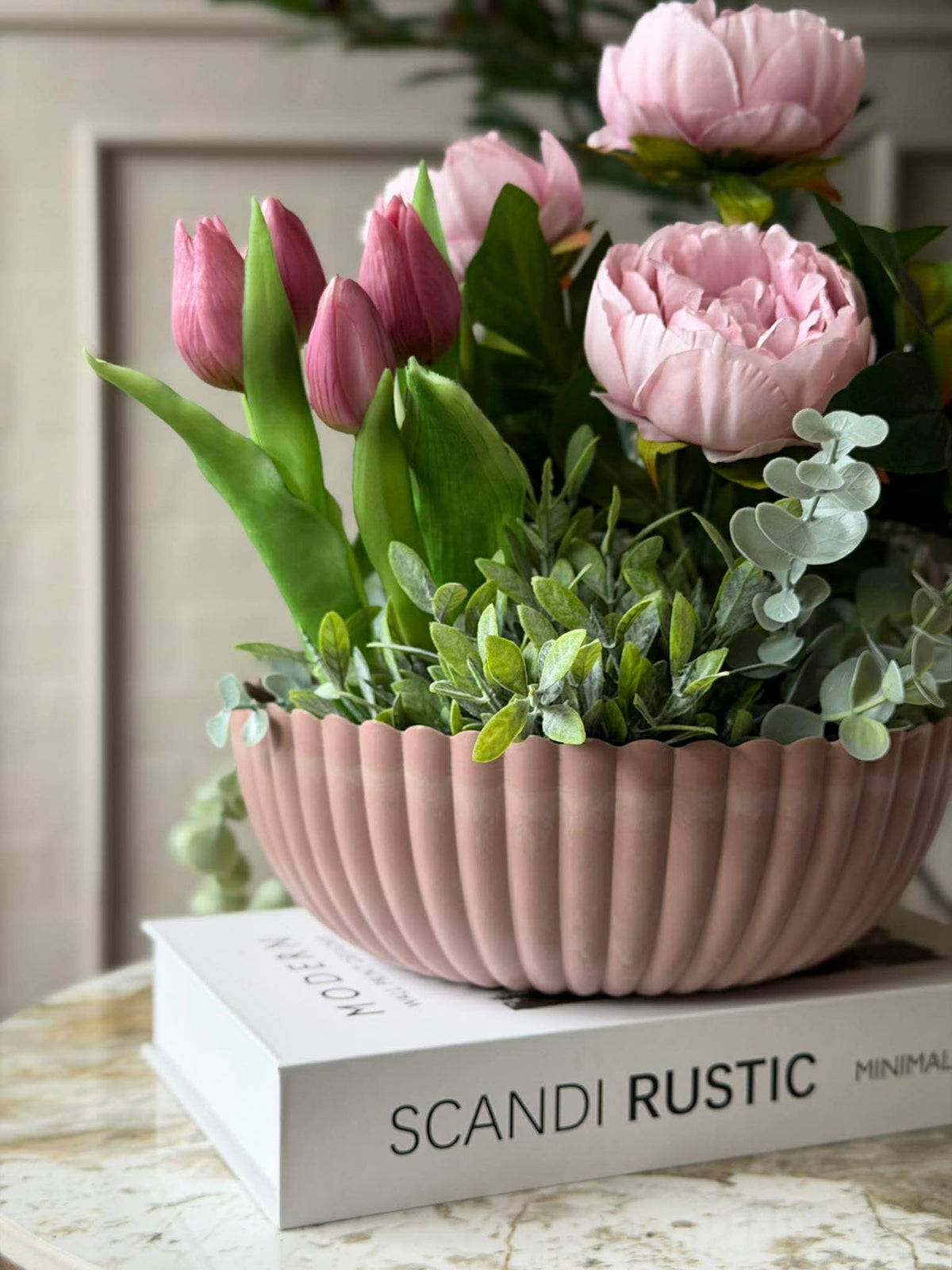 Schaal in betonlook - Roze