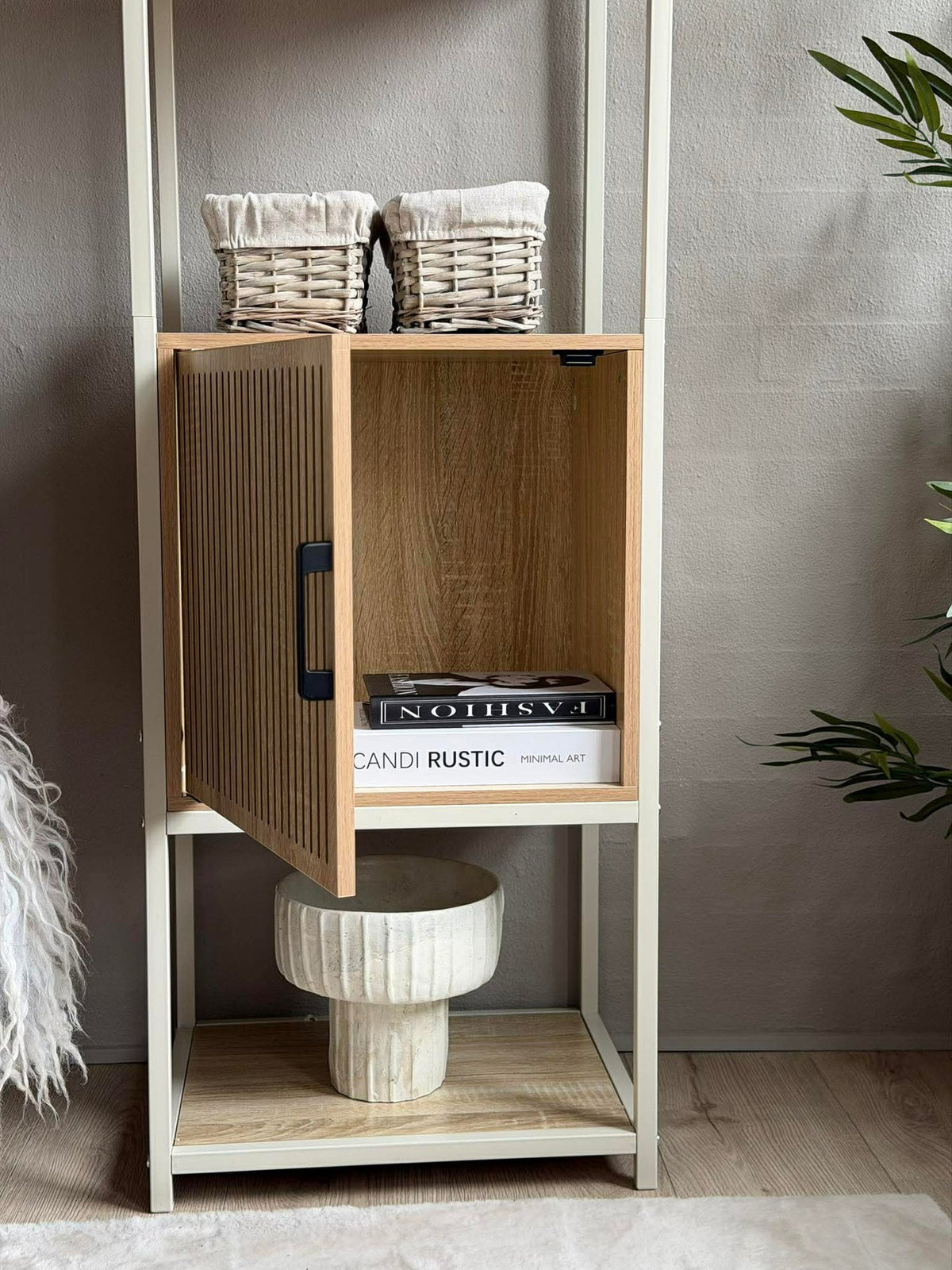 Kast met planken en kast - Off-white