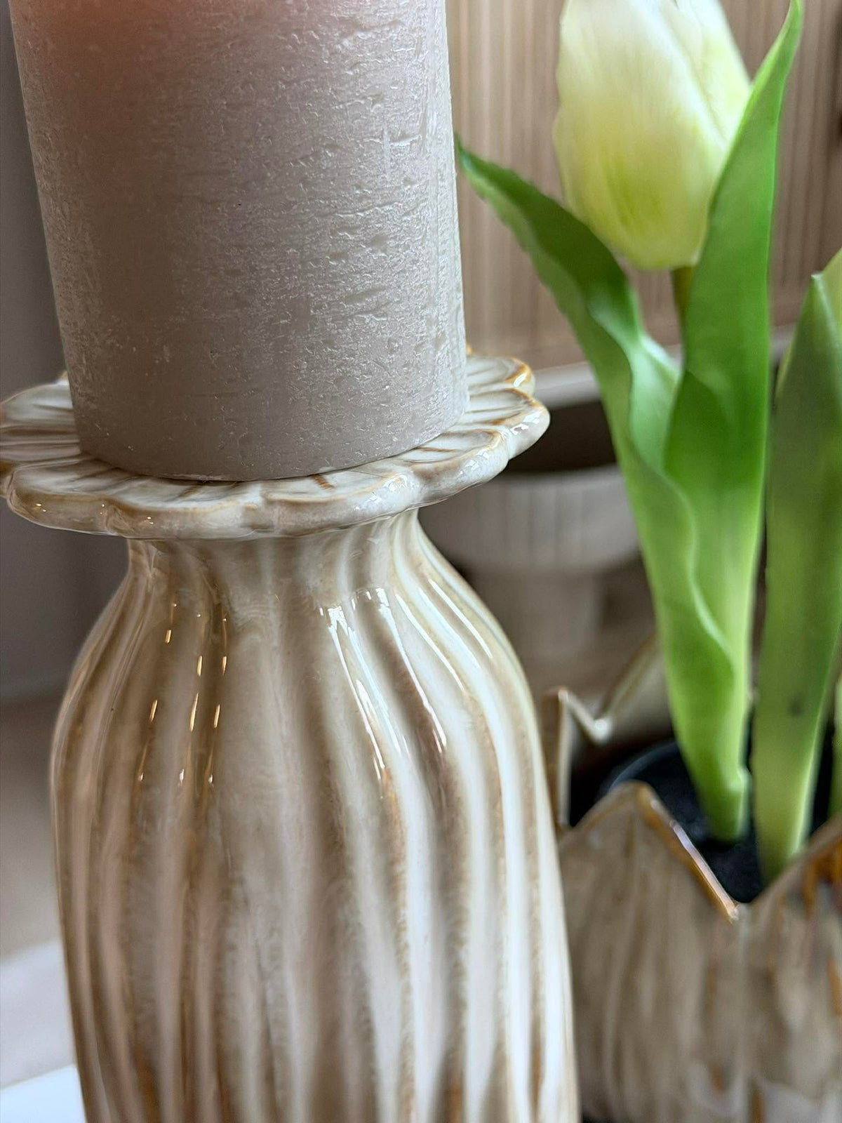 Vaas flower - Beige