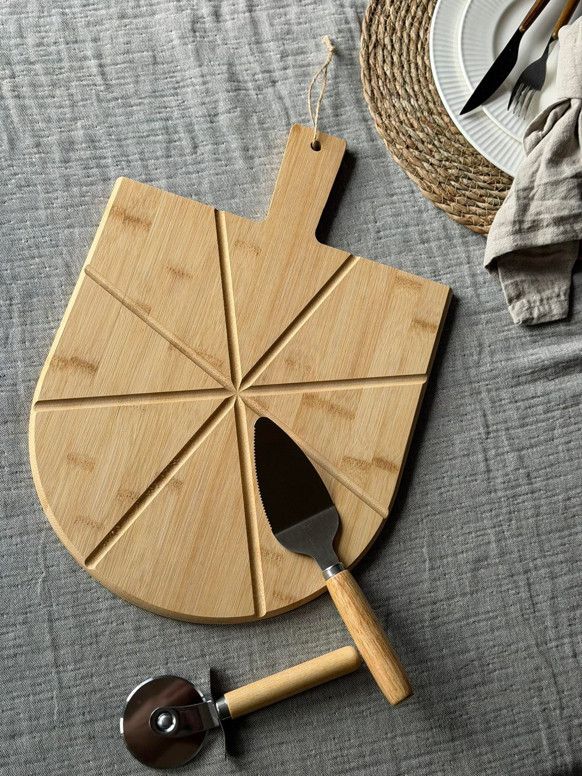 Pizzasnijplank met 2 accessoires
