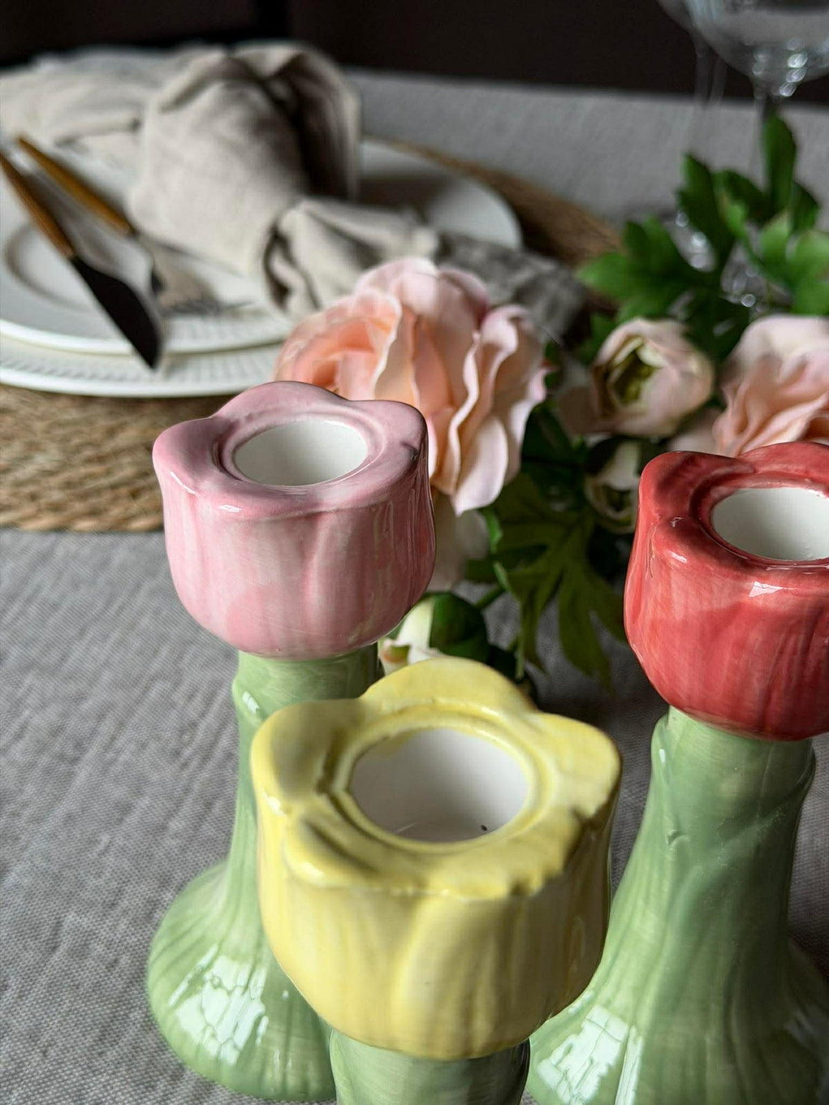 Kaarsenhouder Tulipan 14 cm - Meerdere kleuren