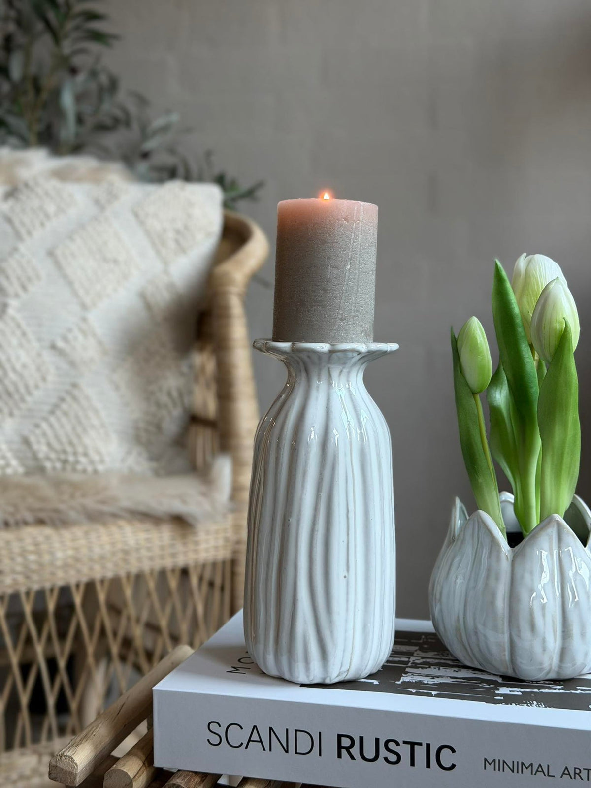 Vase flower - Wit