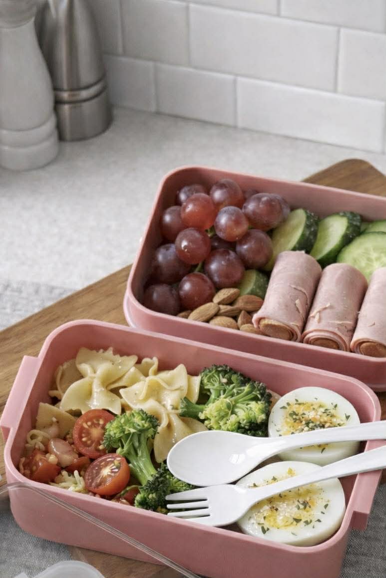 Lunchbox met lepel en vork - Colormix