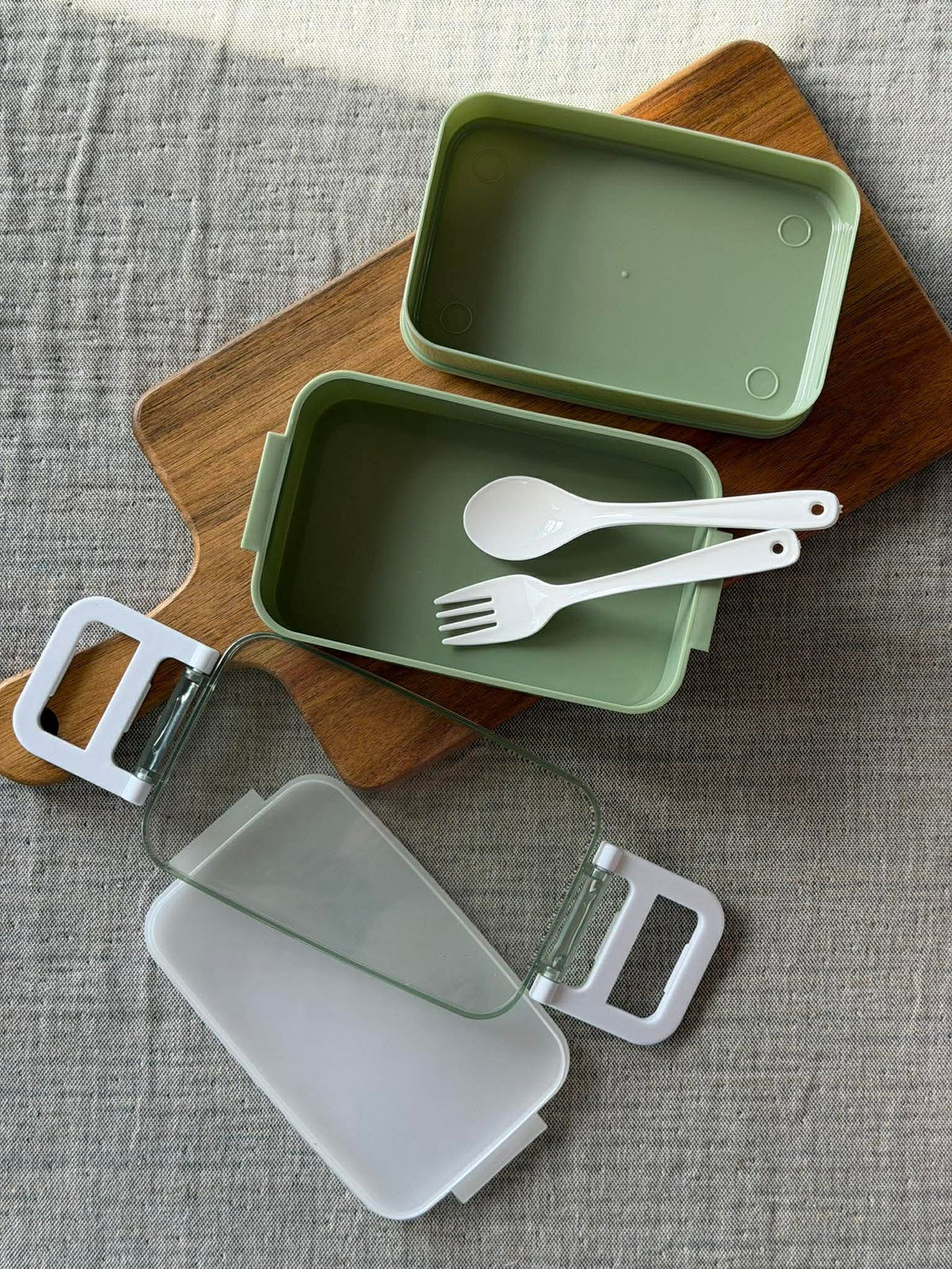 Lunchbox met lepel en vork - Colormix