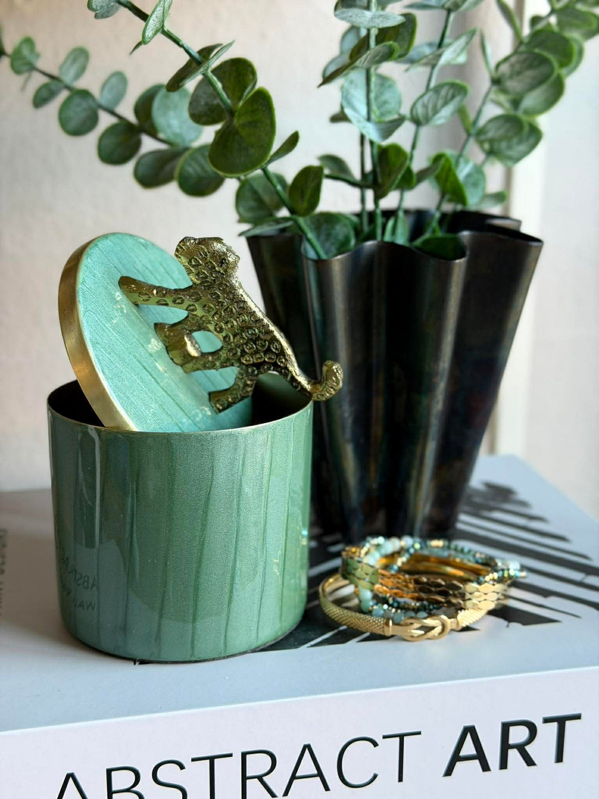 Pot met deksel – Groen met Luipaard