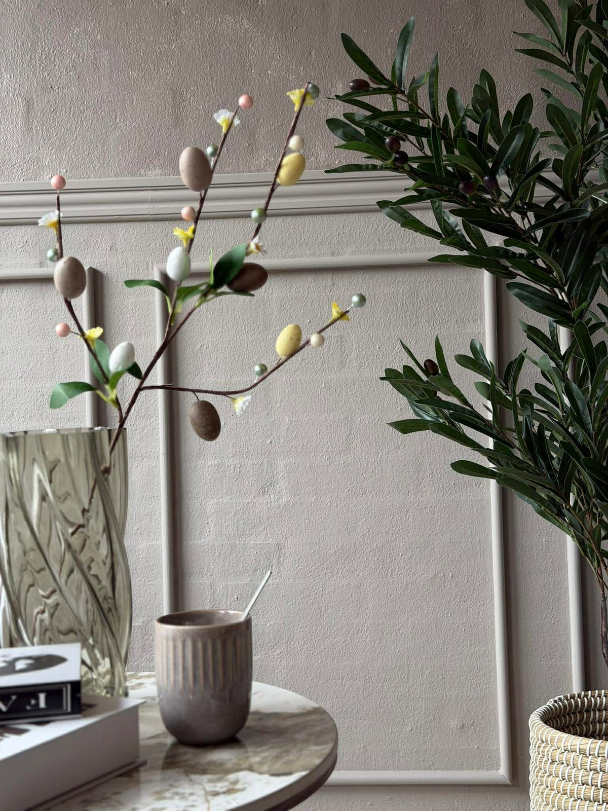 Tak met paaseitjes 65 cm- neutrale kleuren