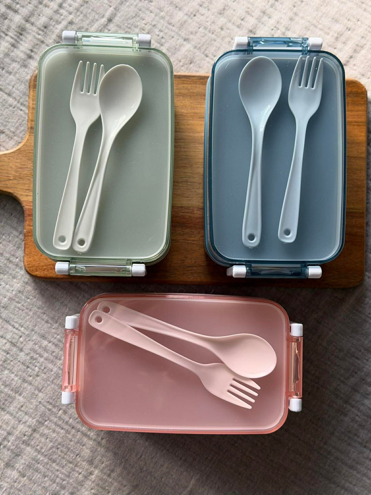 Lunchbox met lepel en vork - Colormix