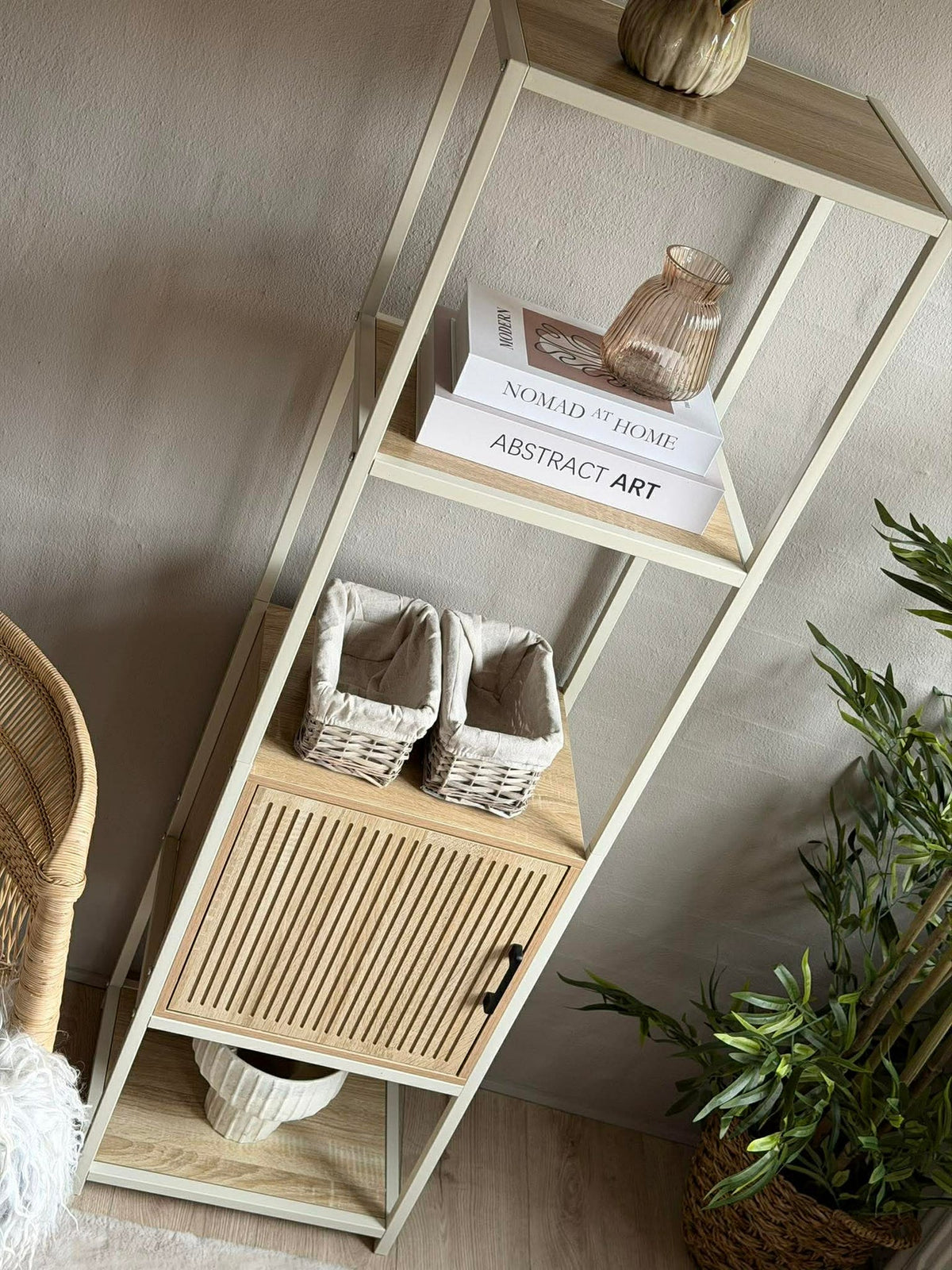 Kast met planken en kast - Off-white