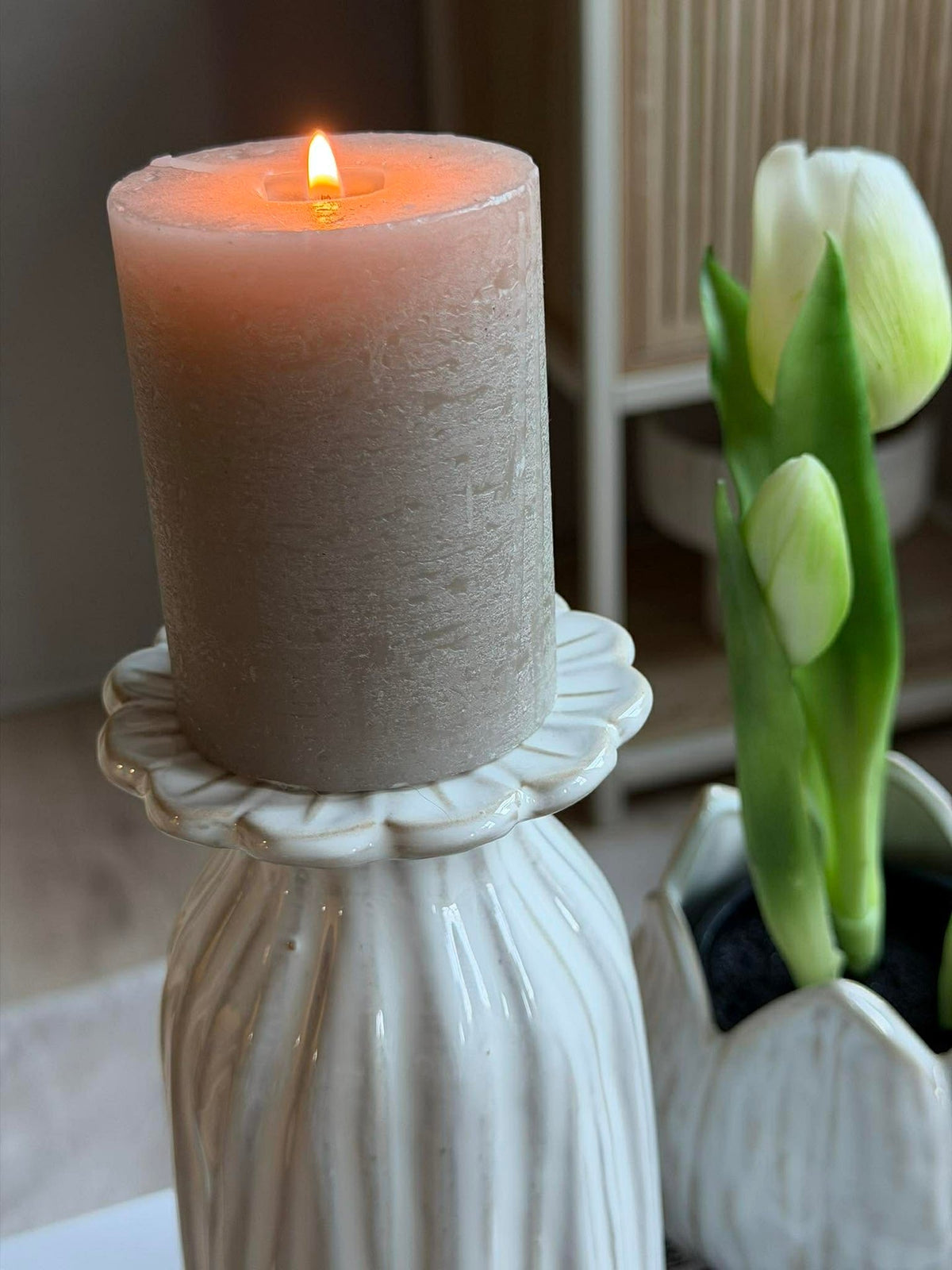 Vaas flower - Beige
