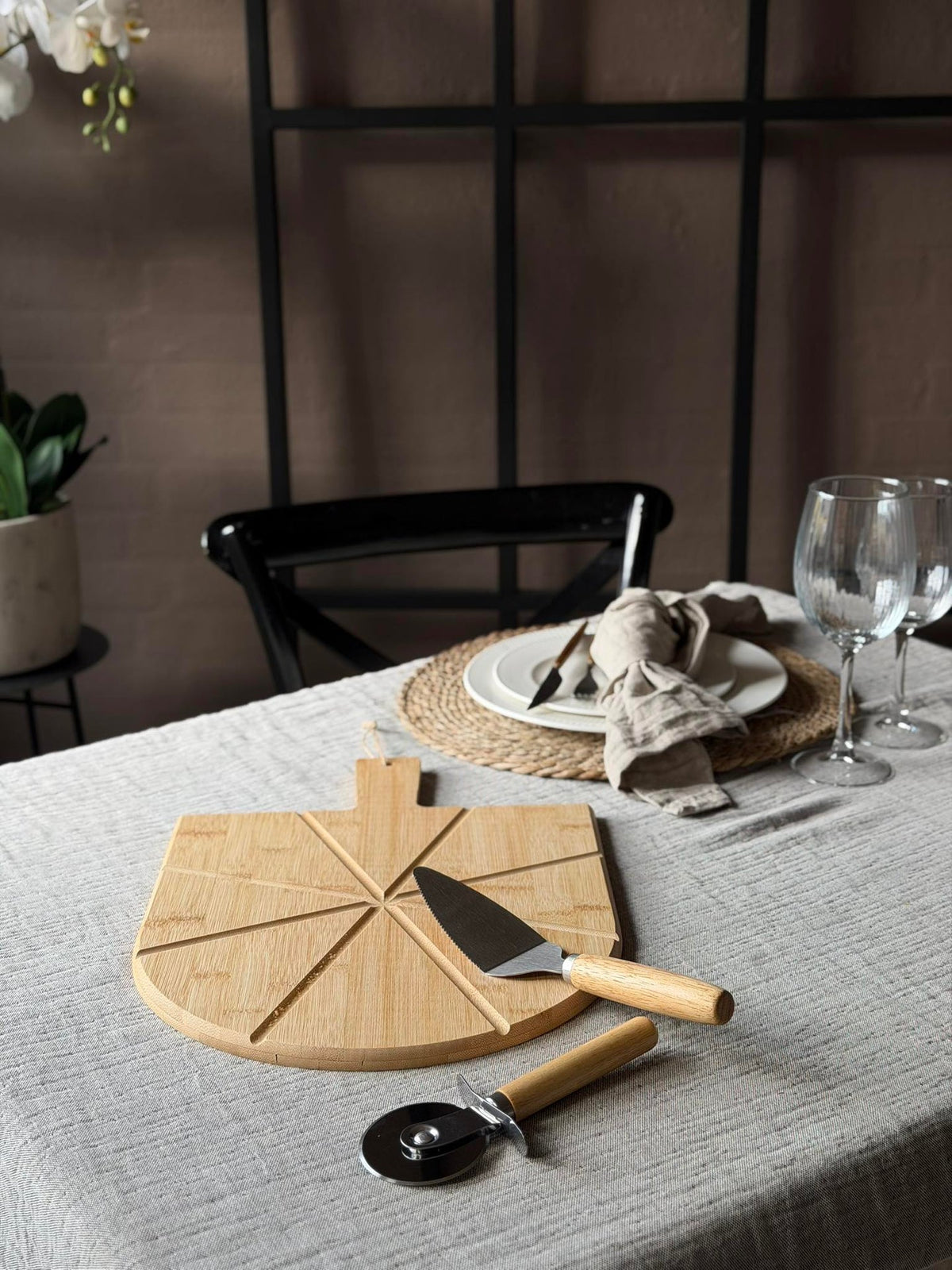 Pizzasnijplank met 2 accessoires