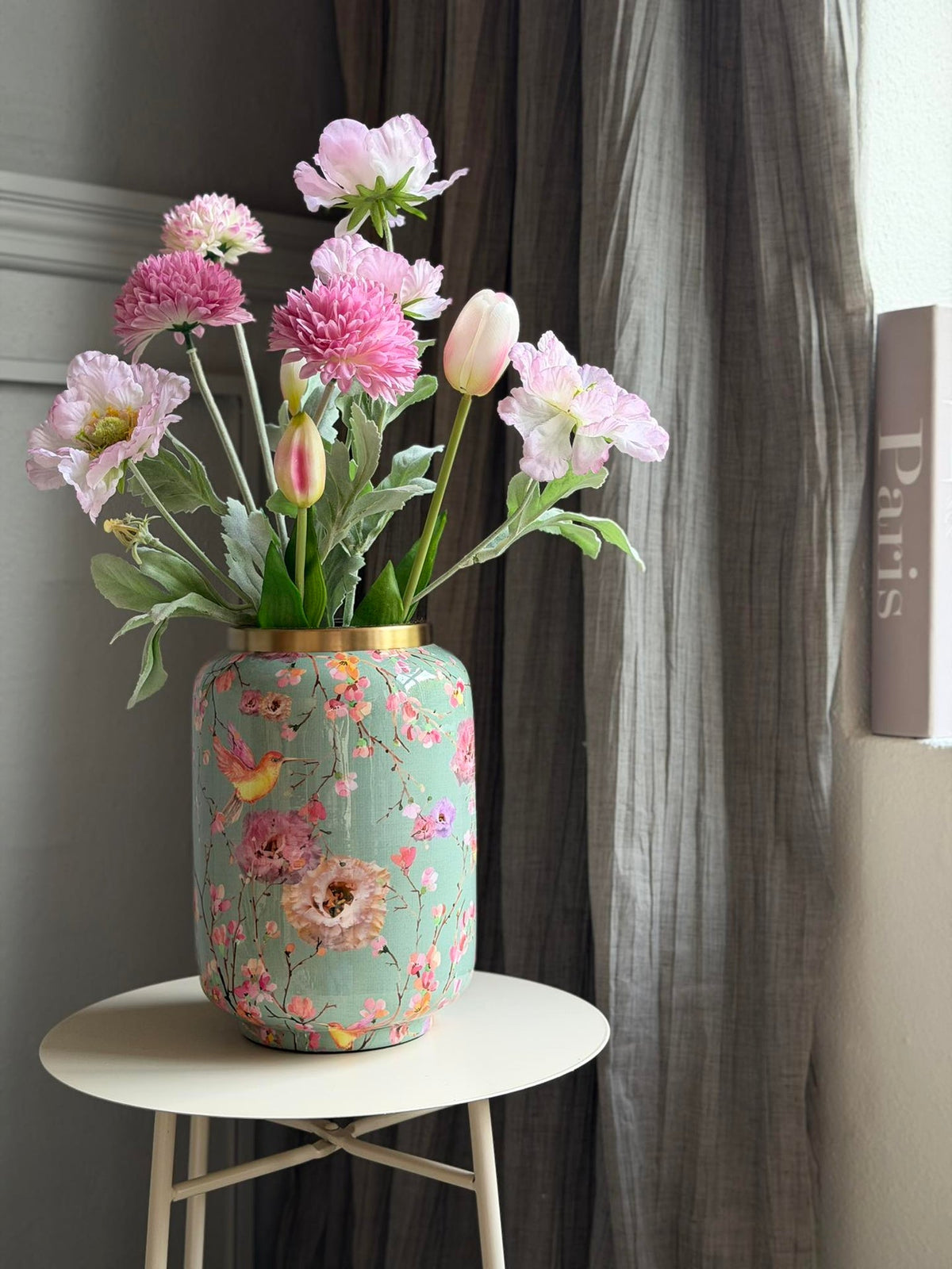 Vase Flower print  - Groen
