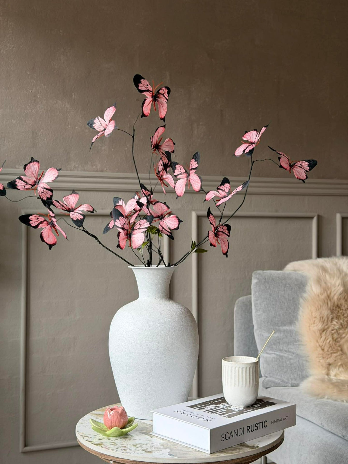 Tak met vlinders - Roze