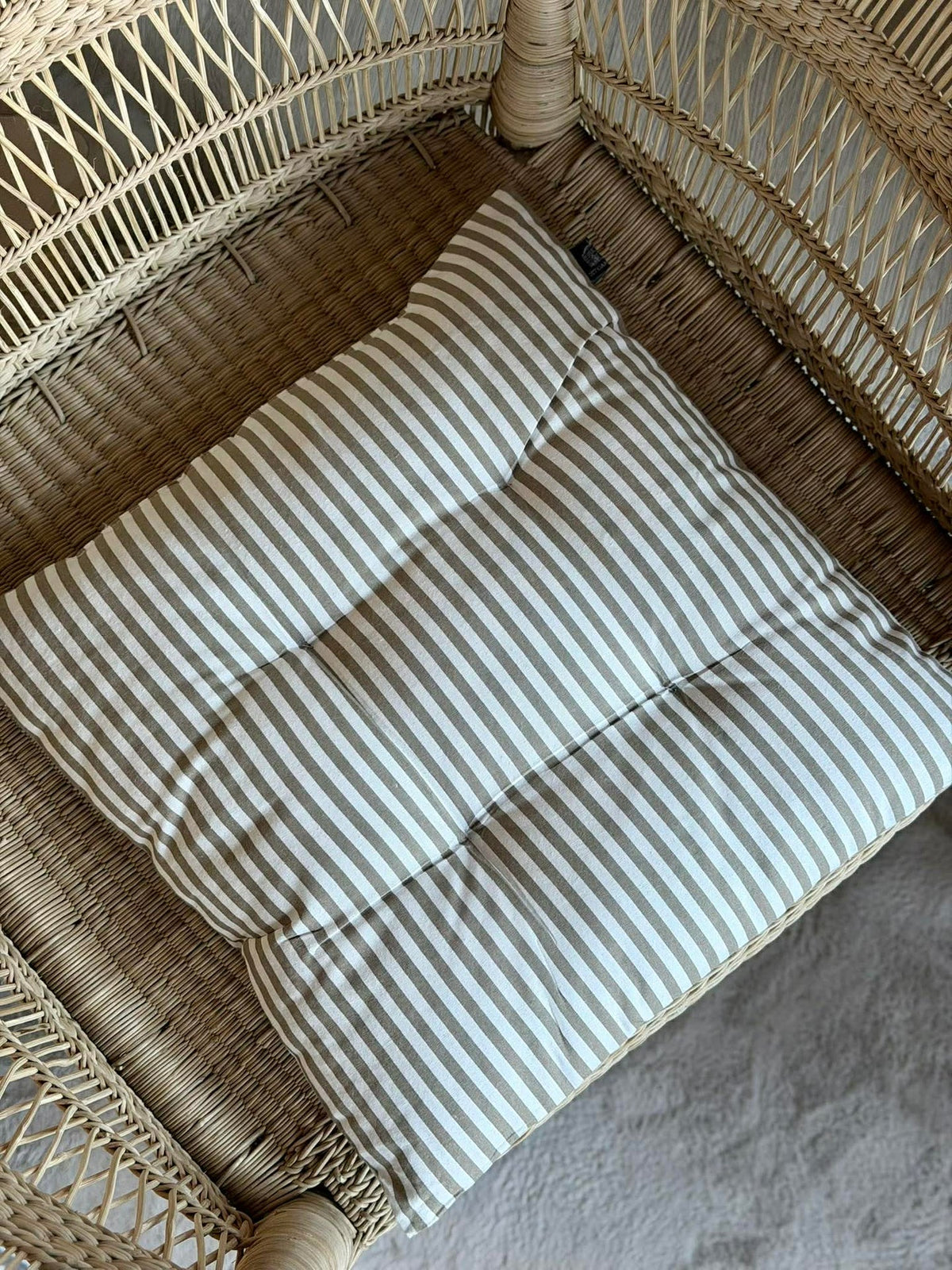 Stoelkussen met vulling - Beige Strepen 40x40cm