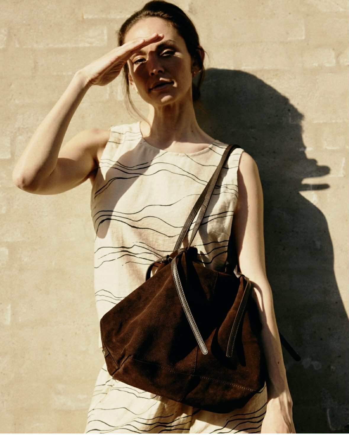 Mooie suède shopper - Chocolate