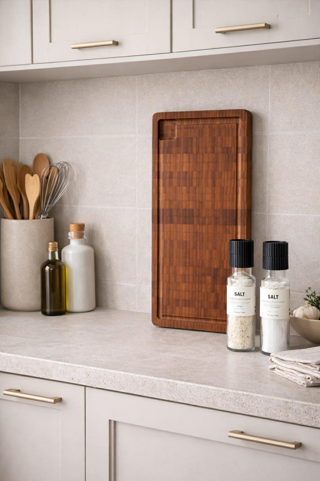Snijplank met sapgroef Bamboe 42x25 cm - Geolied