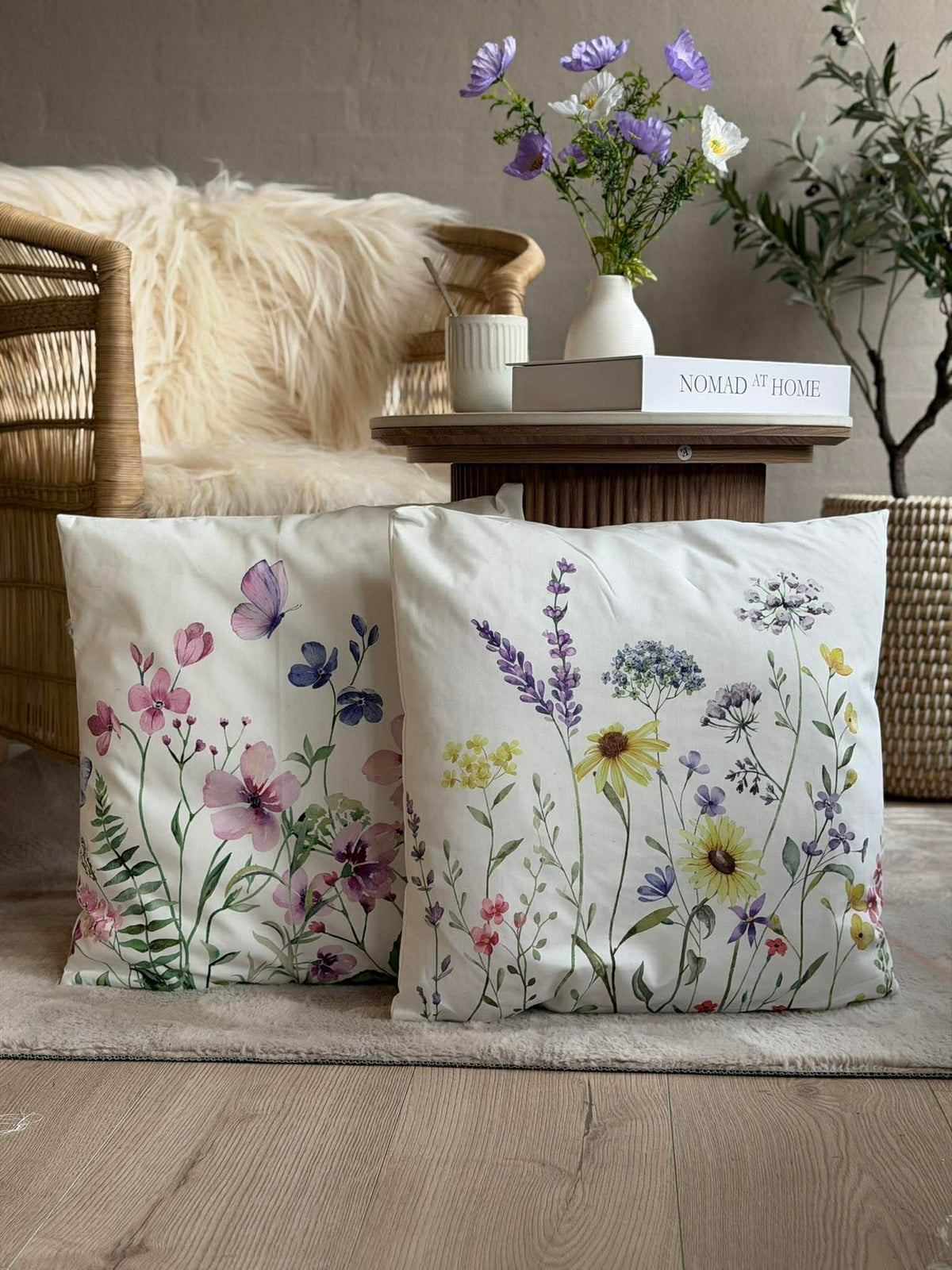 Sierkussen met Veldbloemen - Color mix