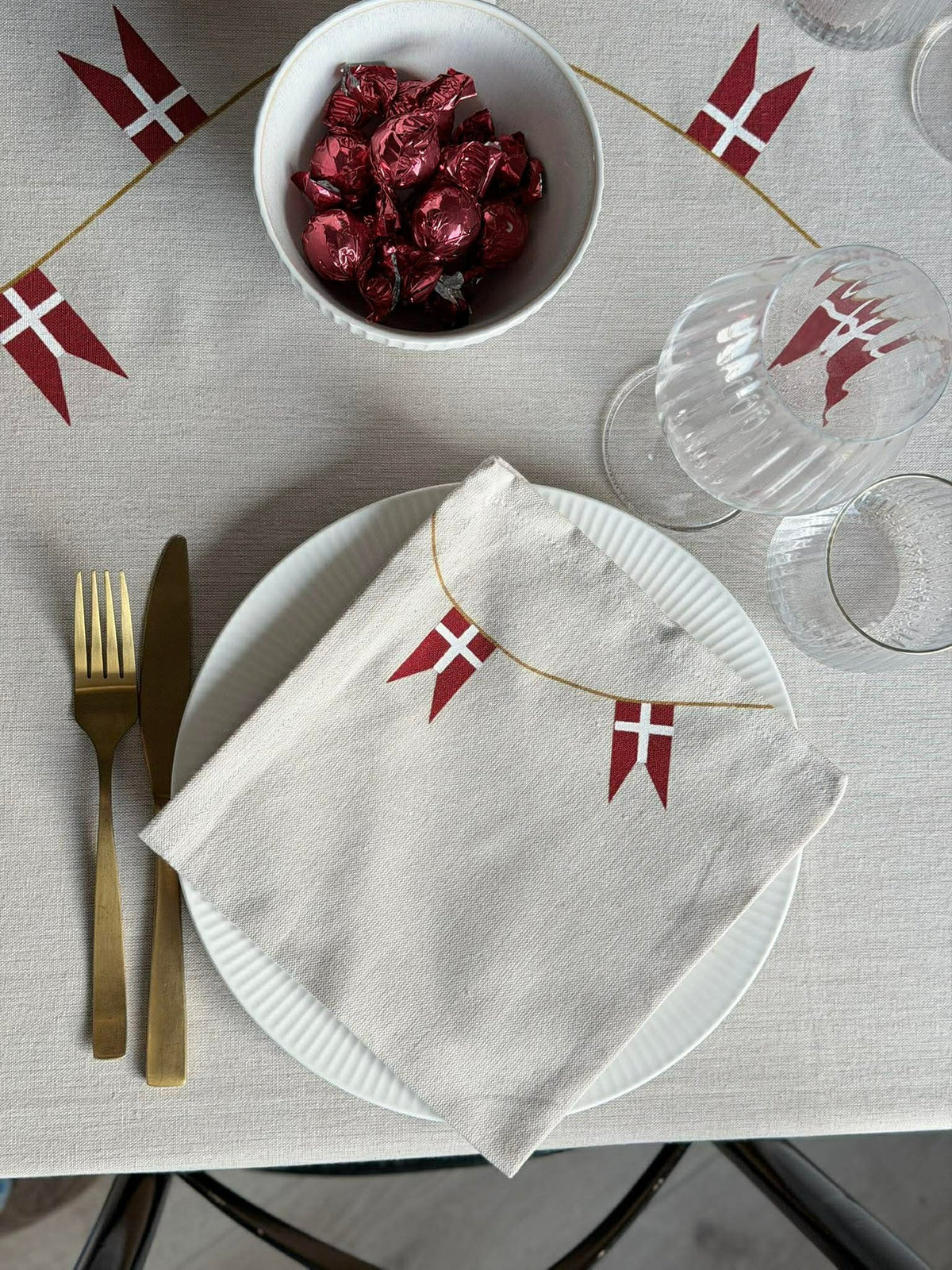 Servetten met vlag -  4 stuks