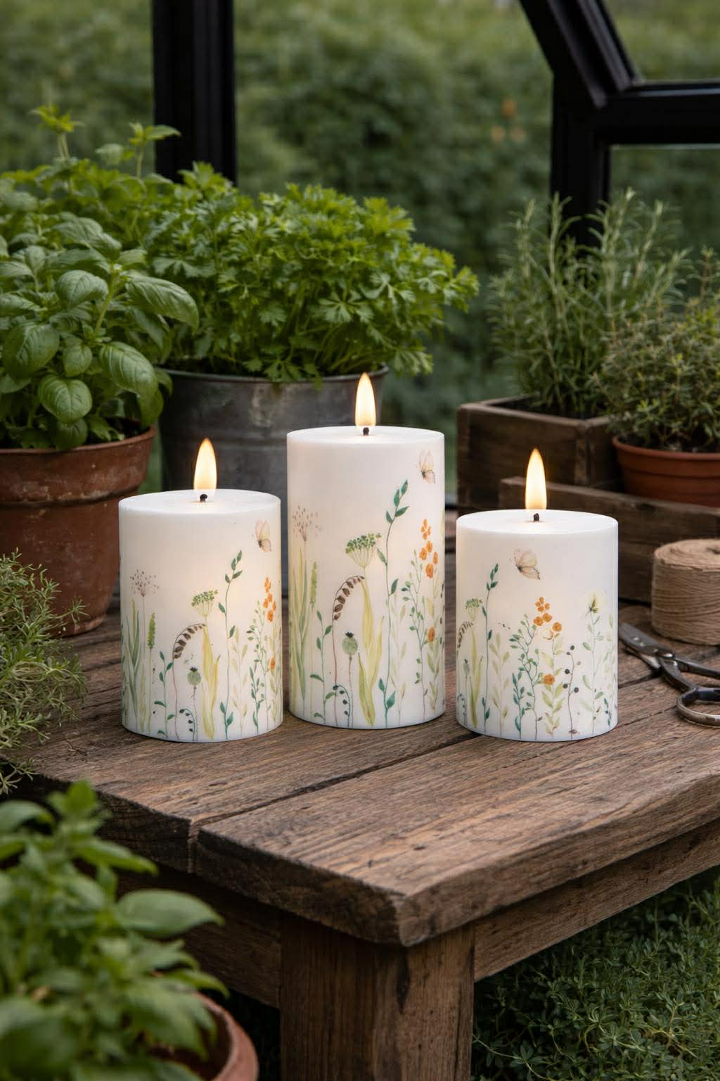Outdoor Stompkaarsen Wild Flower - Set van 3 st.