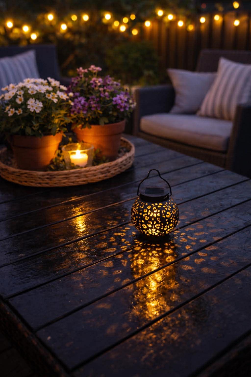 Lantaarn met zonnecellen - Alva black
