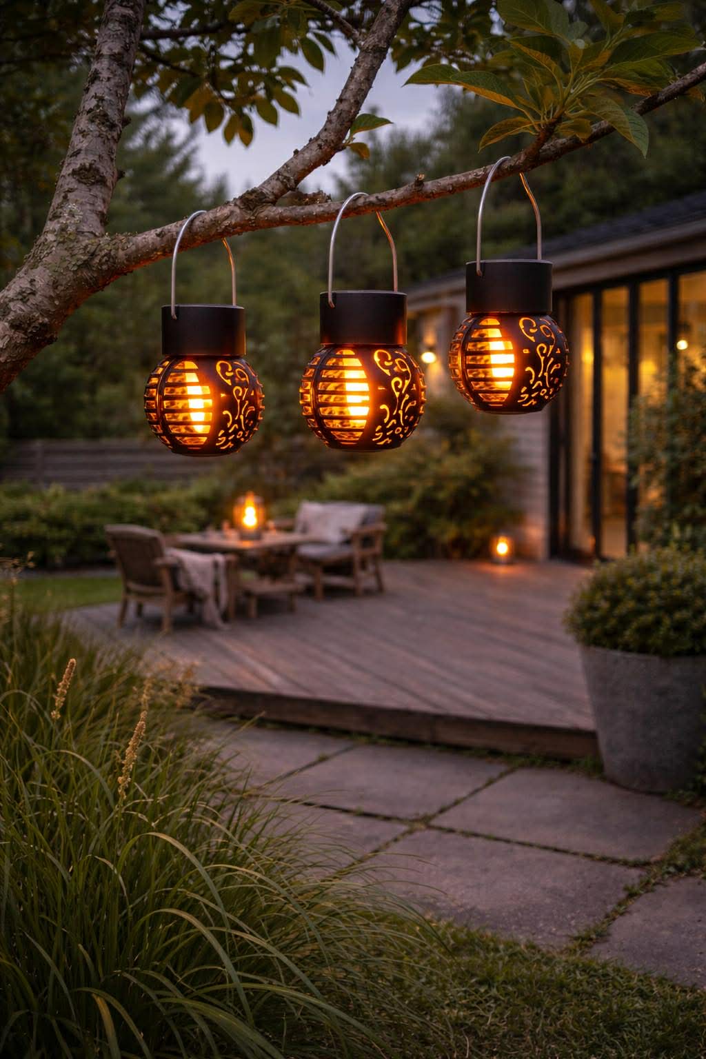 Lantaarn met zonnecellen - Saga black