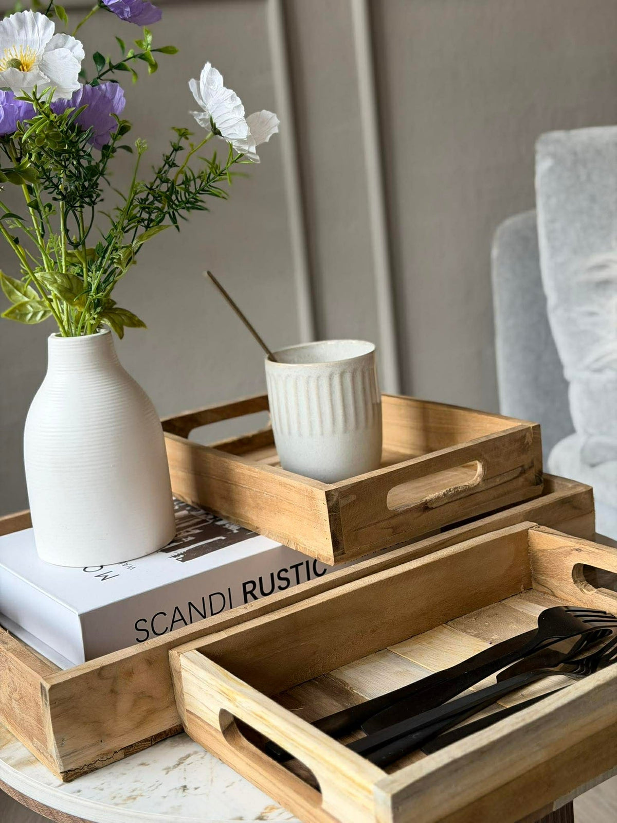 Dienblad Teak - Set van 3 st.