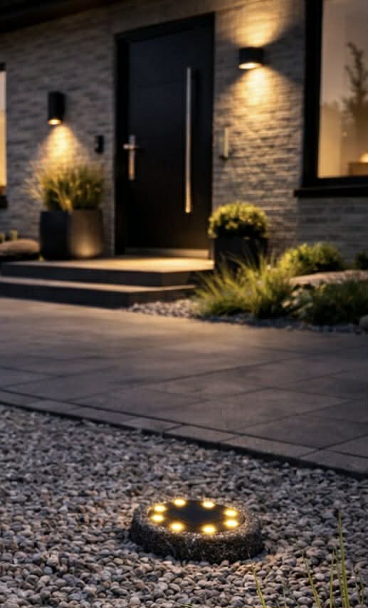 Solar spotlamp steenlook