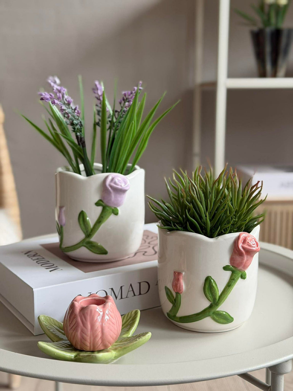 Plantenhoes met Roos - Meerdere kleuren