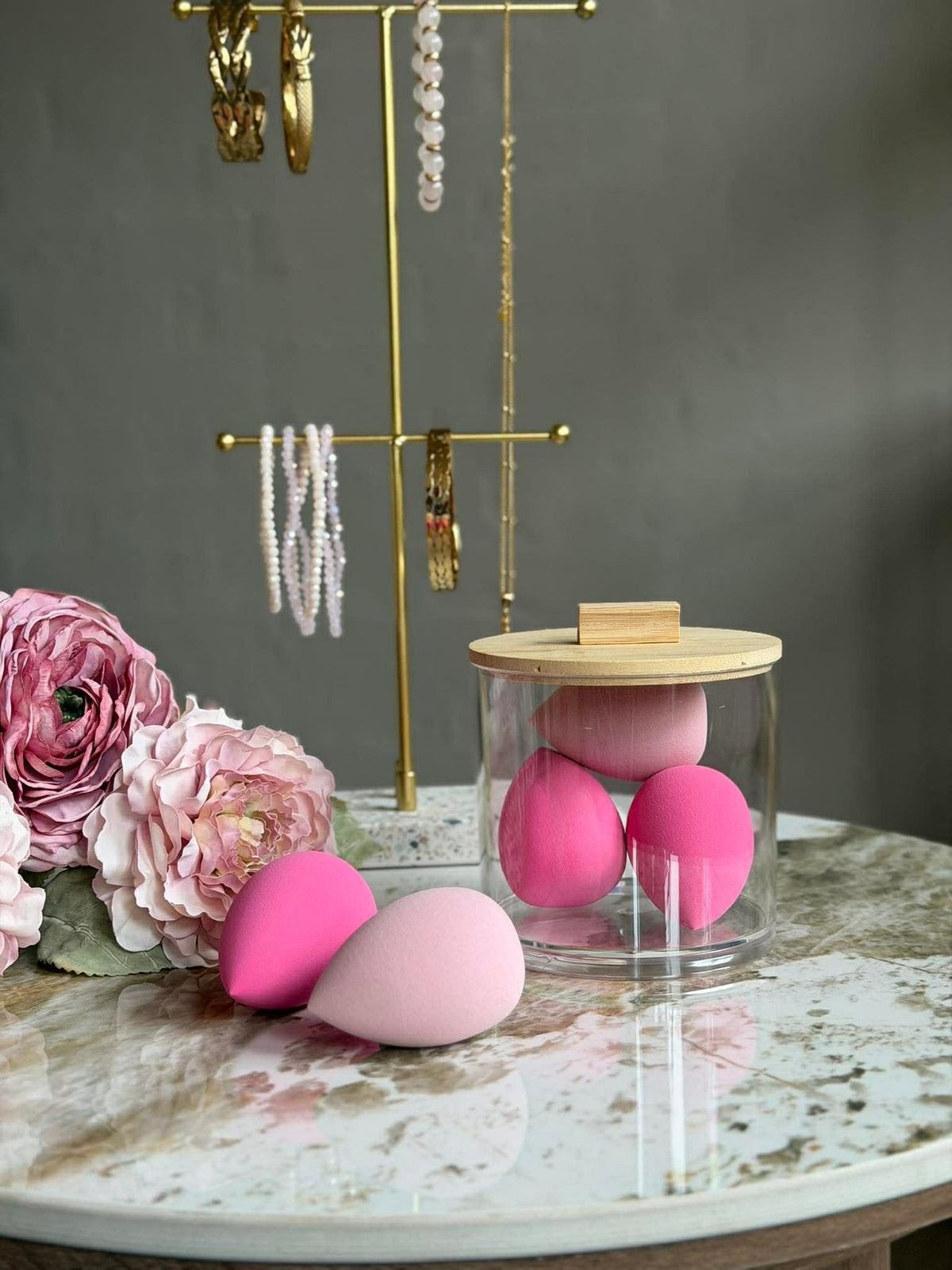 Make-up organizer met sponsjes - Rond