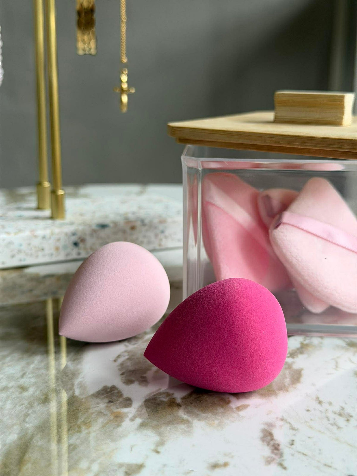Make-up organizer met sponsjes - Vierkant