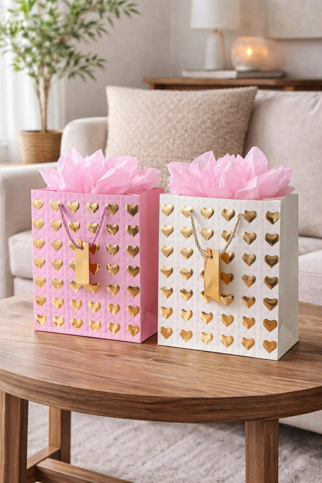 Cadeautas Medium met Hartjes - Color Mix 1 stuk