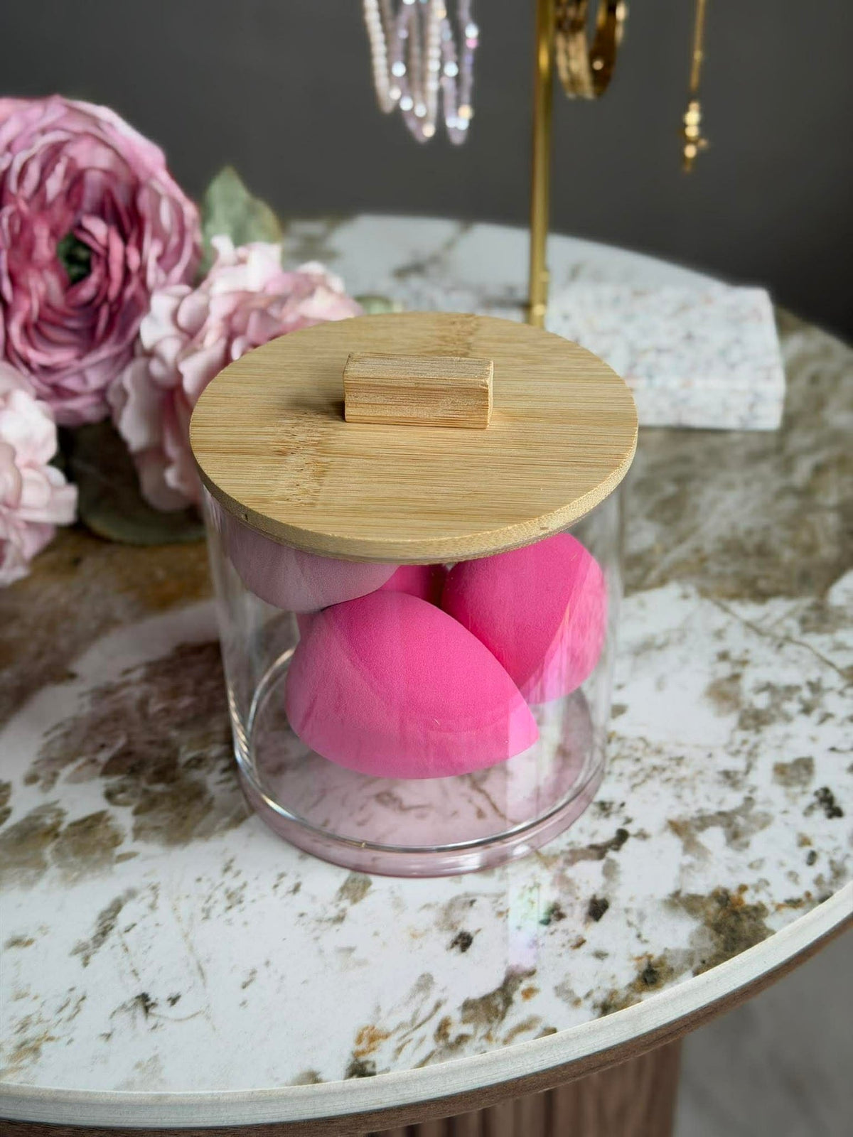 Make-up organizer met sponsjes - Rond
