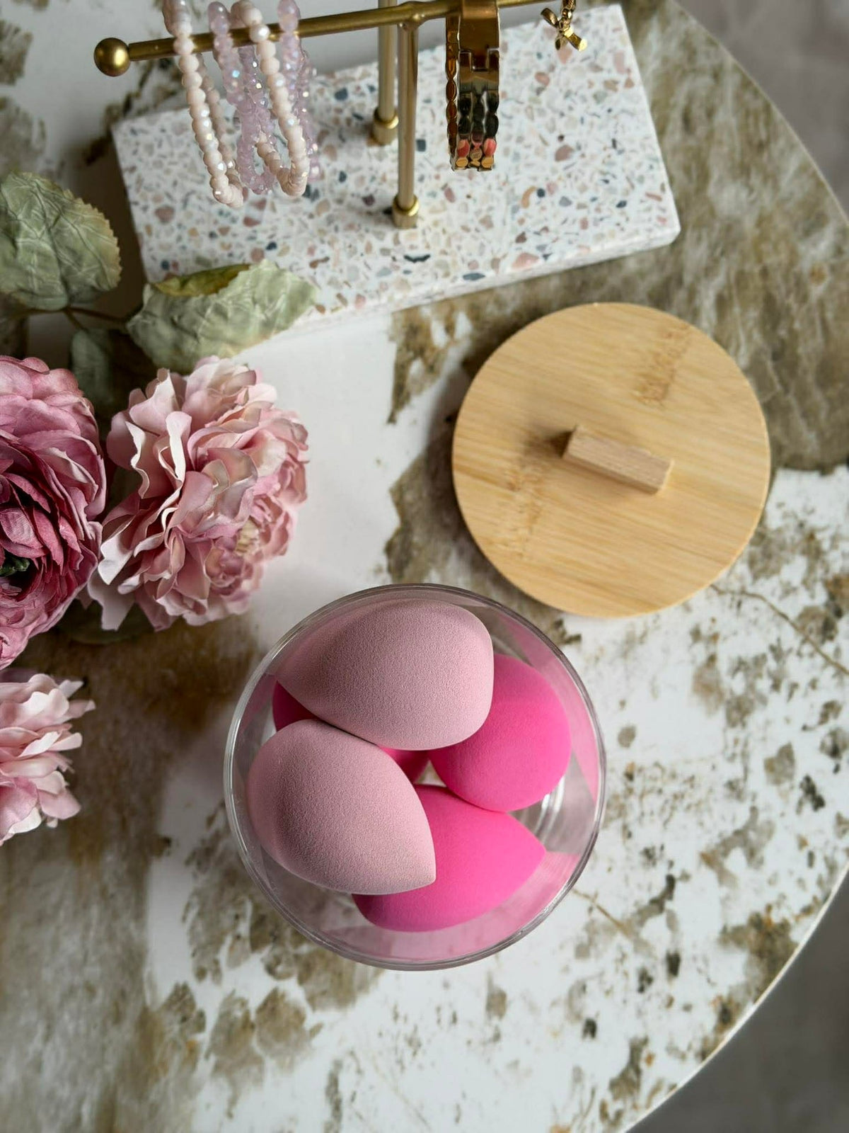 Make-up organizer met sponsjes - Rond