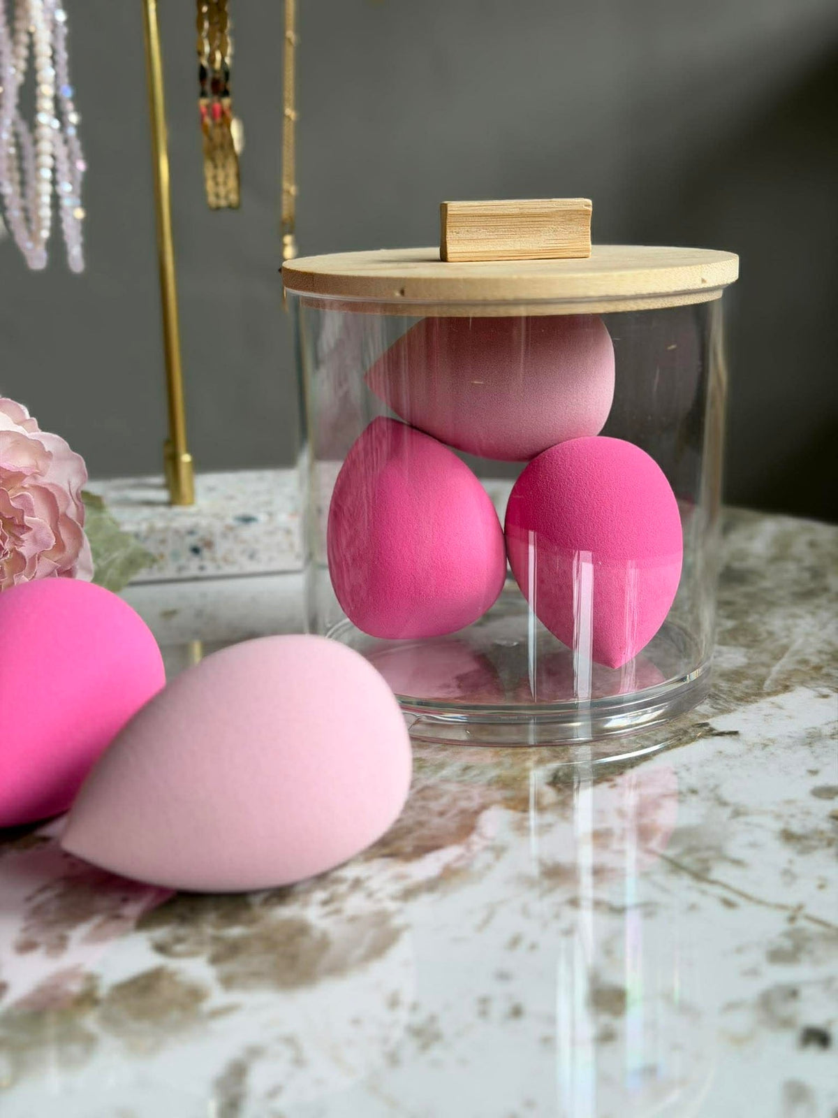 Make-up organizer met sponsjes - Rond