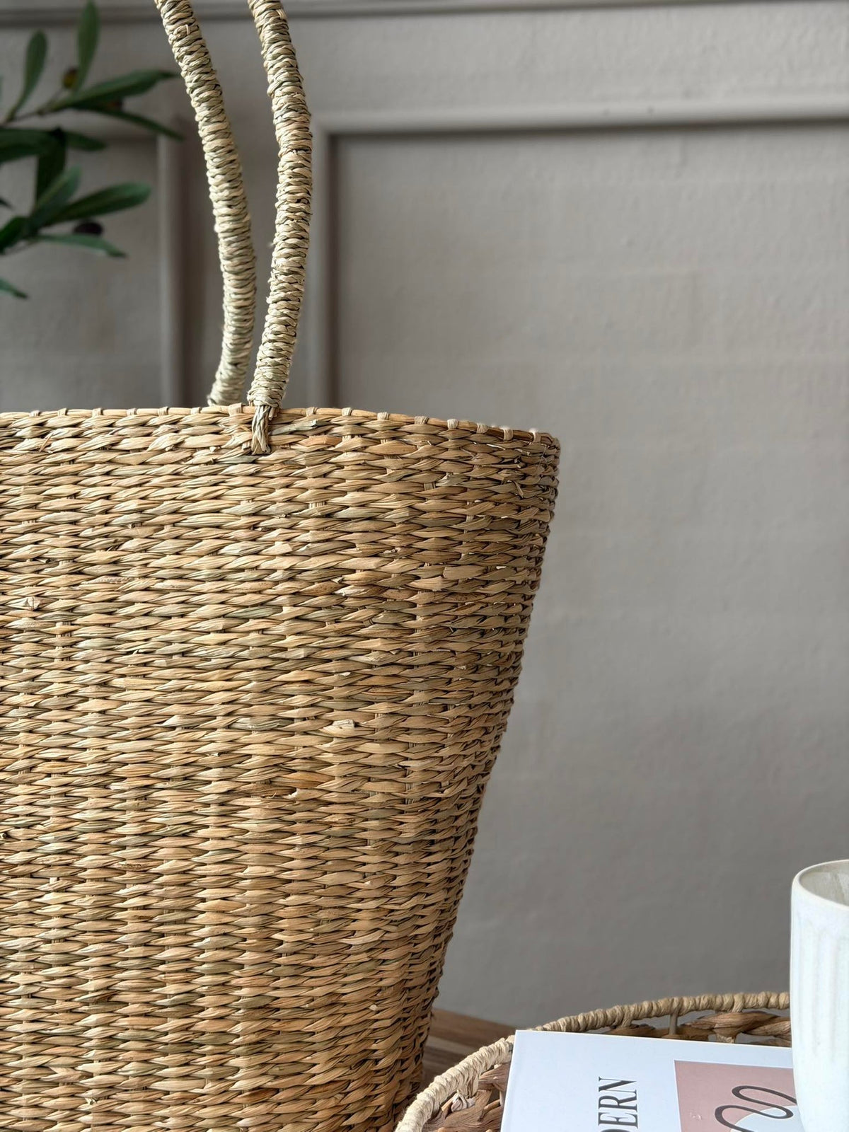 Shopper - zeegras met canvas