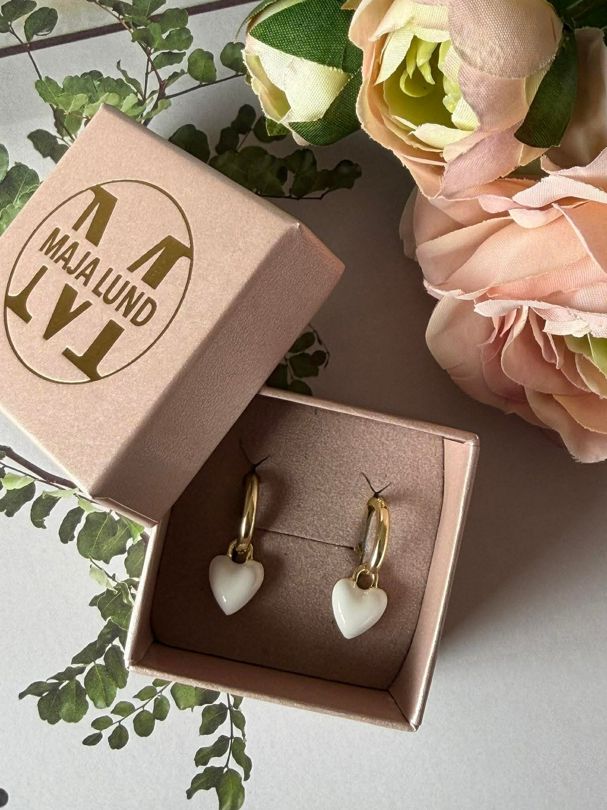 Oorbellen Dina - verguld Off White