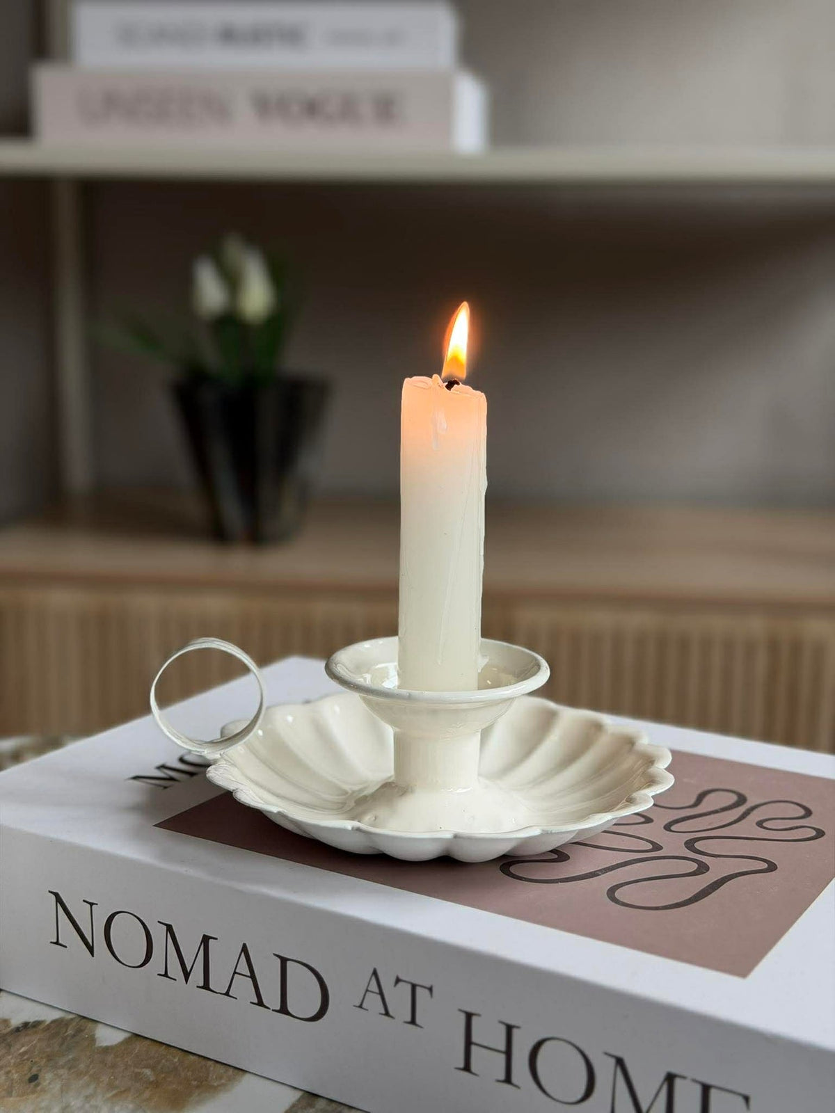 Kandelaar voor kroonkaarsen – Wit