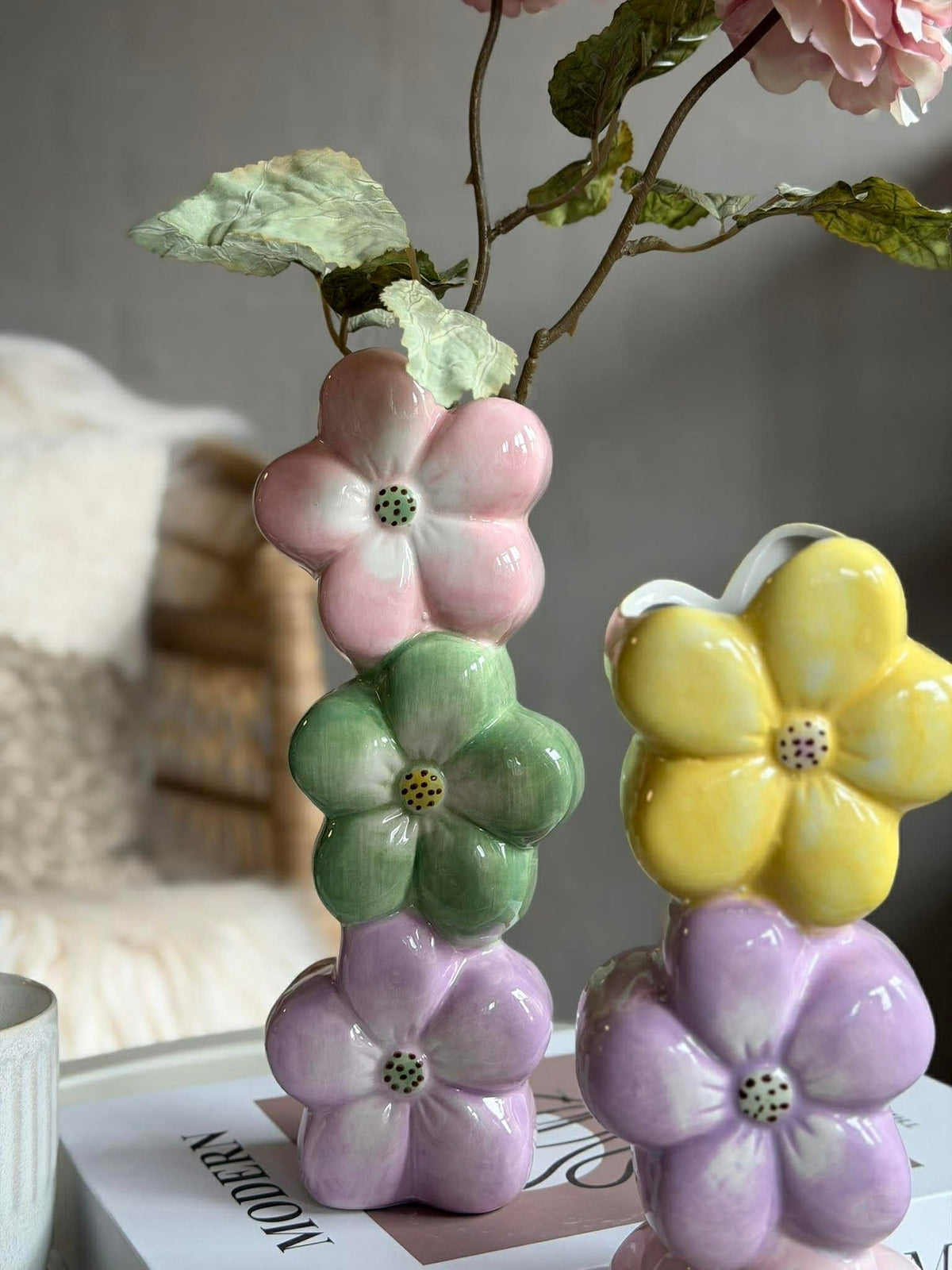 Vaas met pastelbloemen - Color mix
