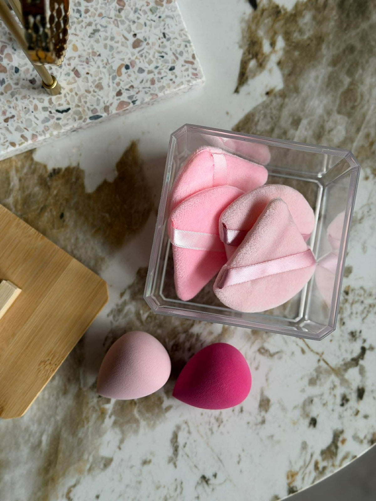 Make-up organizer met sponsjes - Vierkant