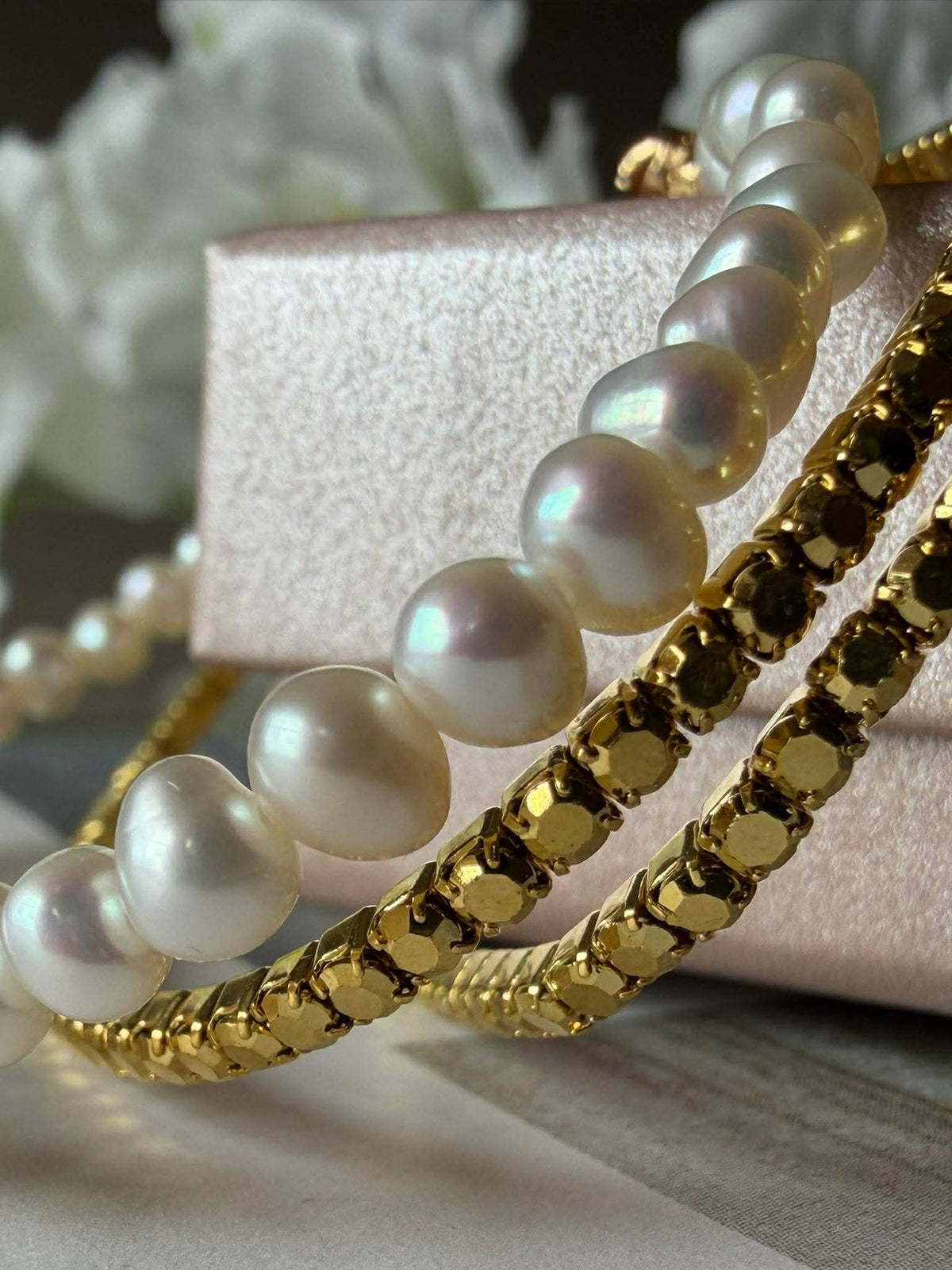 Armband Vega Set/3 - Echte zoetwaterparels