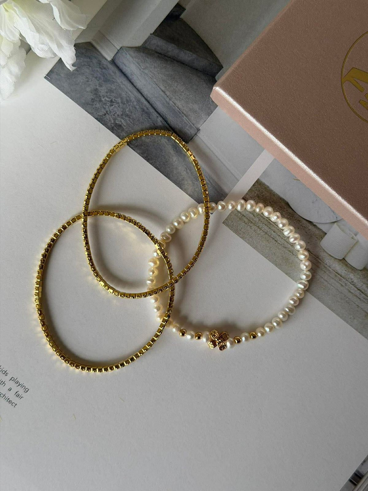 Armband Vega Set/3 - Echte zoetwaterparels