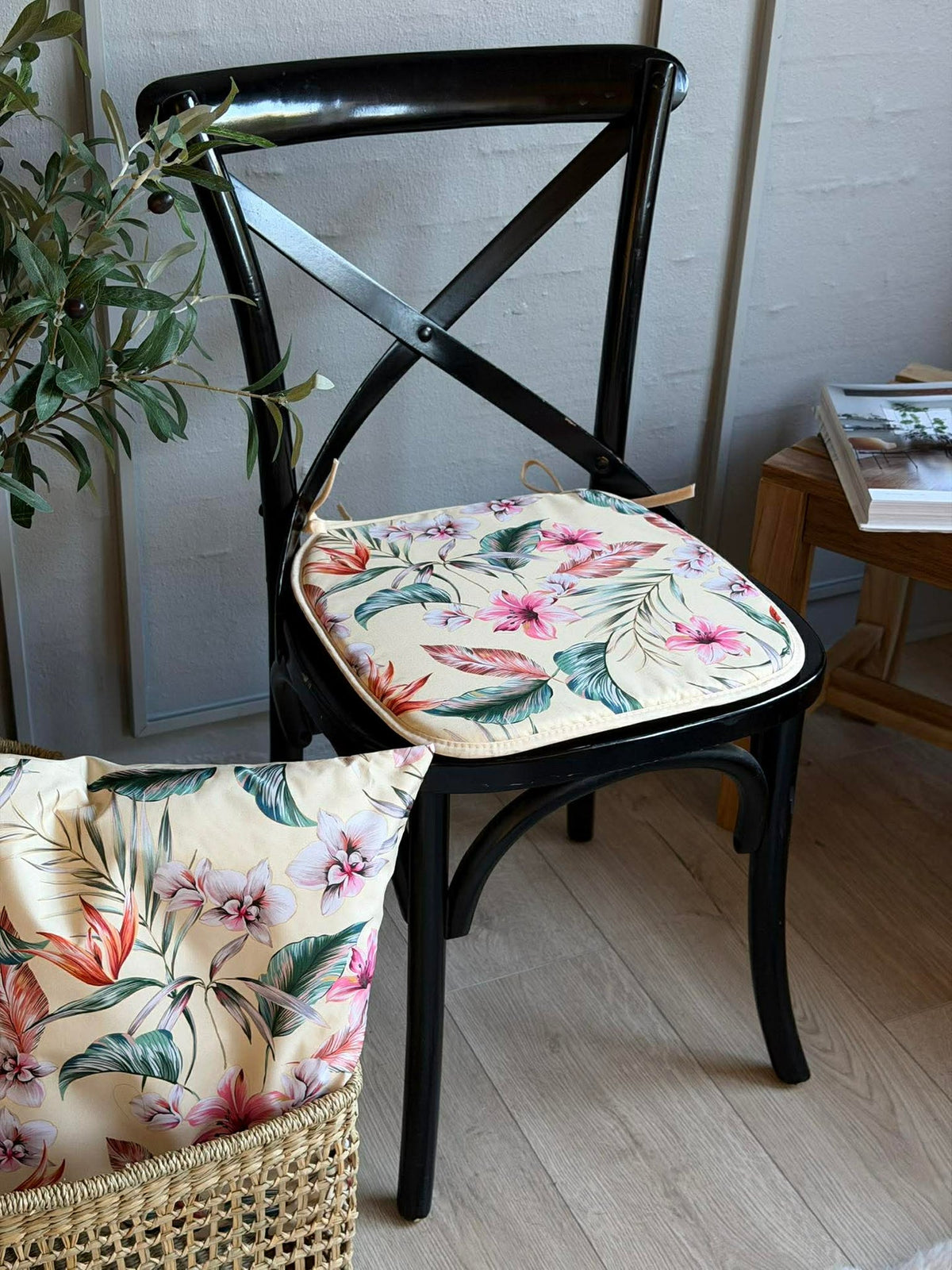 Stoelkussen Bloom - Wit