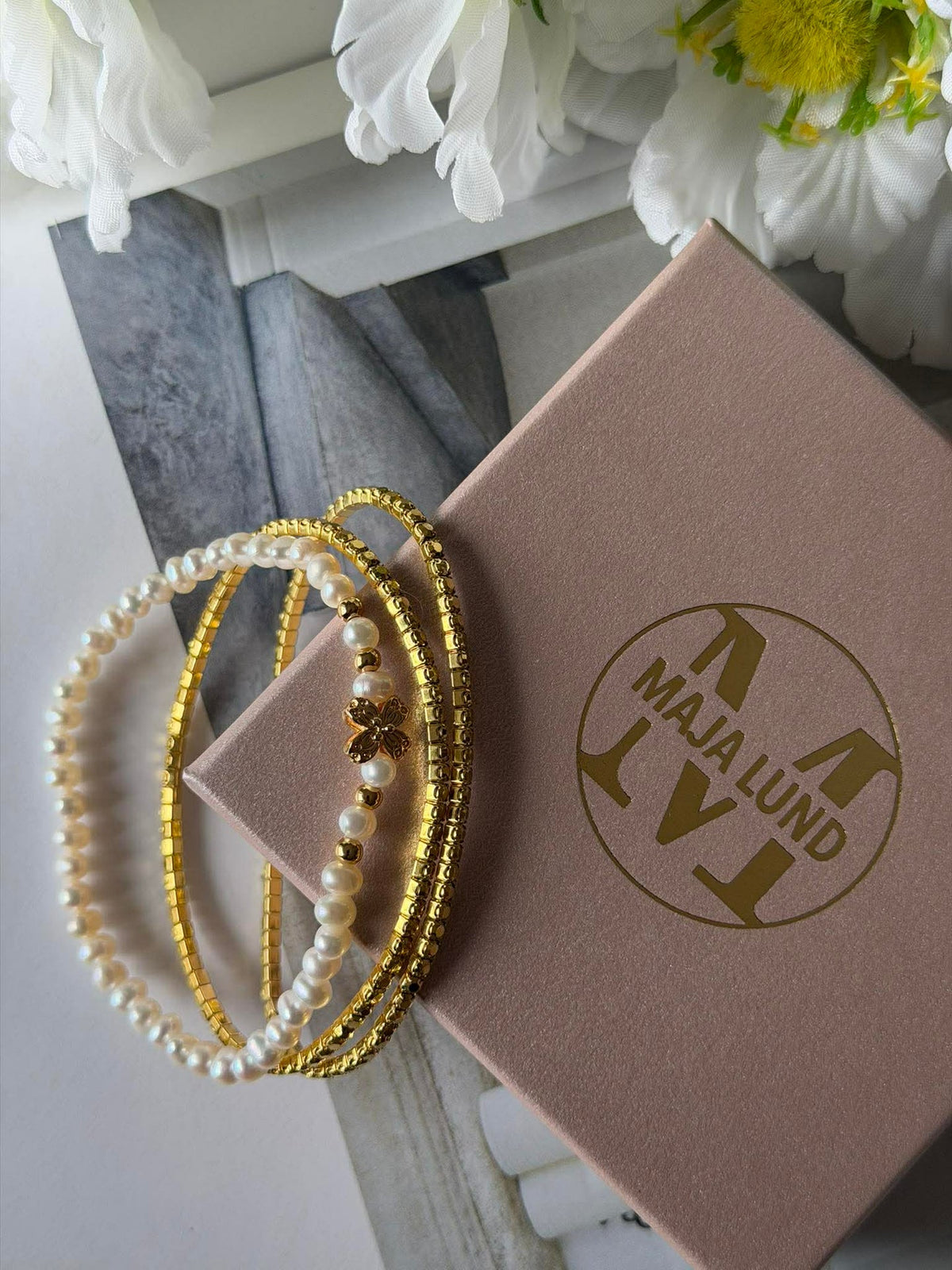 Armband Vega Set/3 - Echte zoetwaterparels