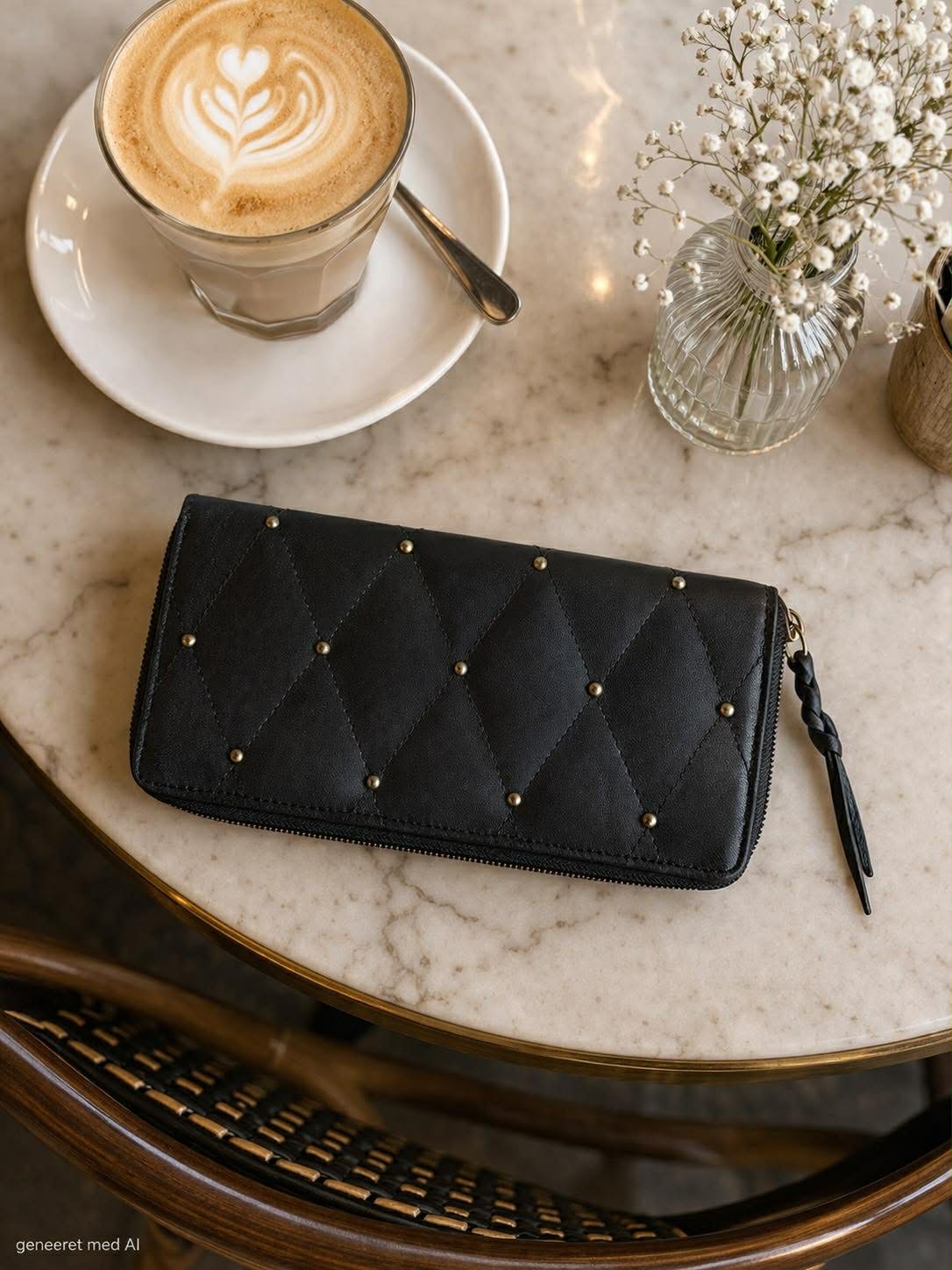 Clutch met studs - LIMA Small zwart