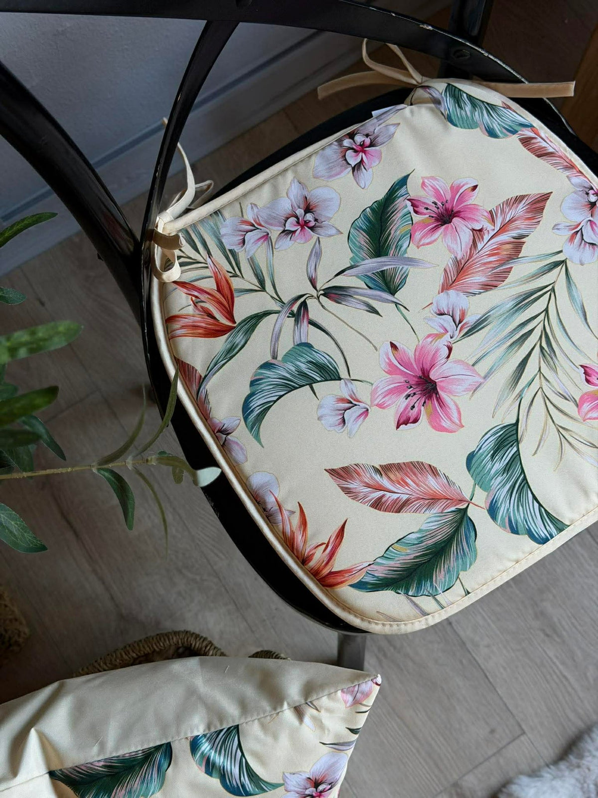 Stoelkussen Bloom - Wit