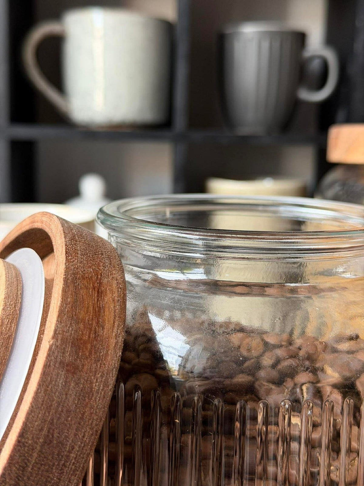 Voorraadglas met acaciahouten deksel - Meerdere maten