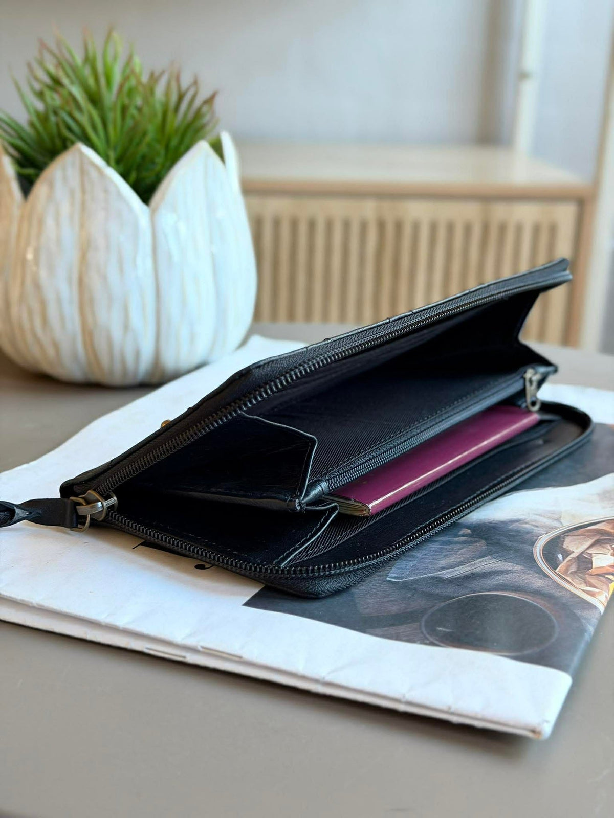 Clutch met studs - LIMA Small zwart