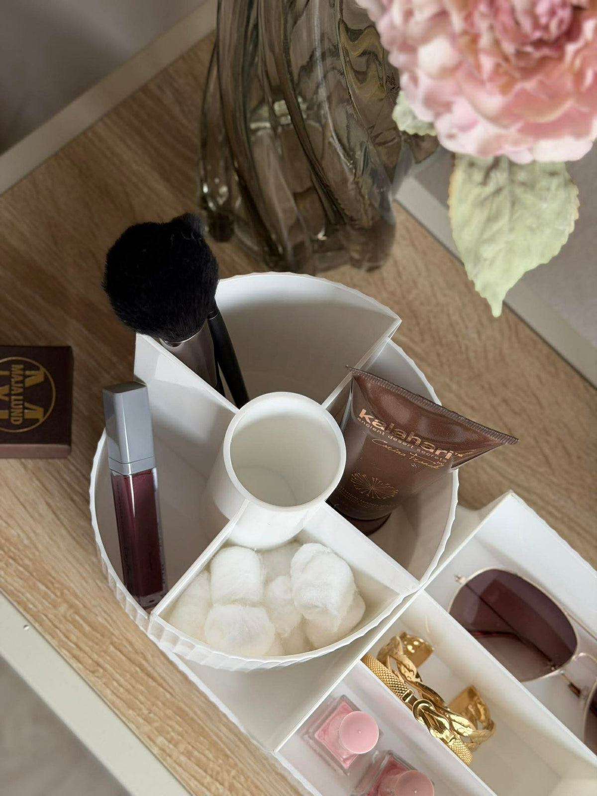 Make-up organizer met 9 vakken en draaifunctie
