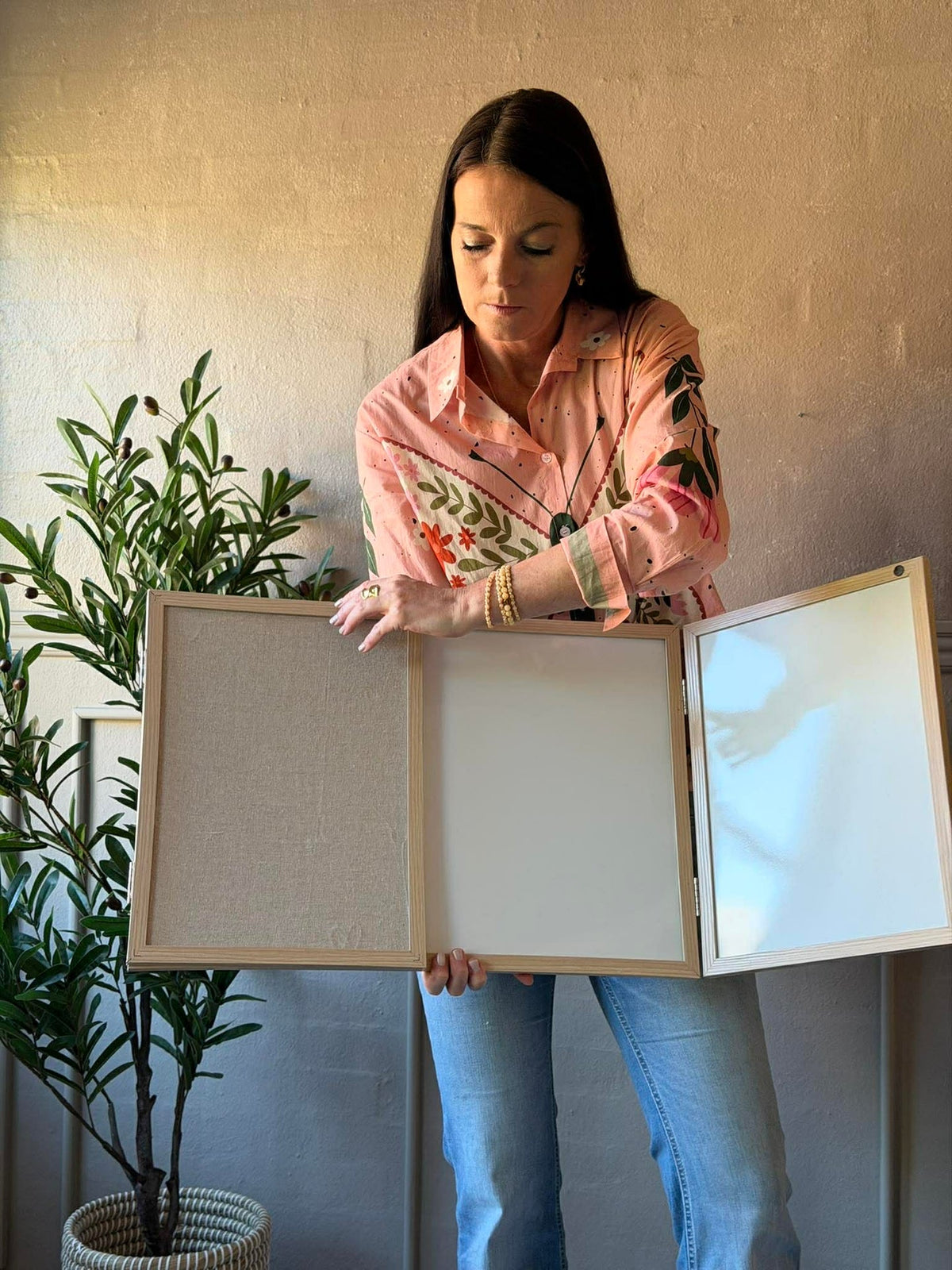 Opvouwbaar whiteboard en prikbord