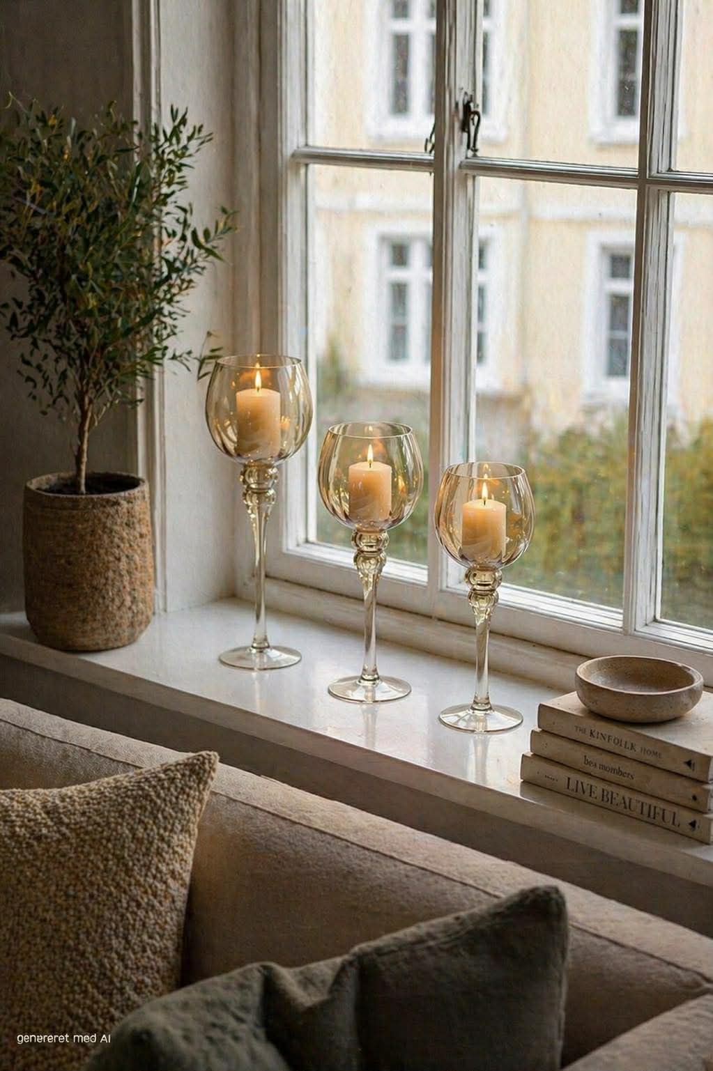 Kaarsenhouders Amber - Set van 3 stuks