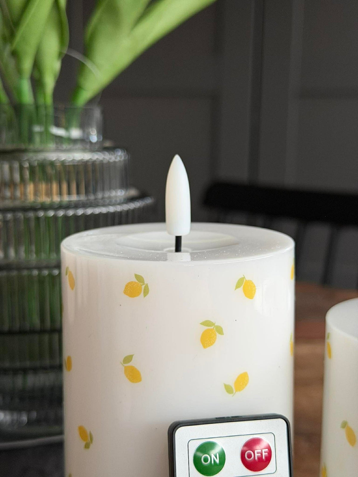 LED Blokkaars TWINKLE Citrus - Set van 2 stuks